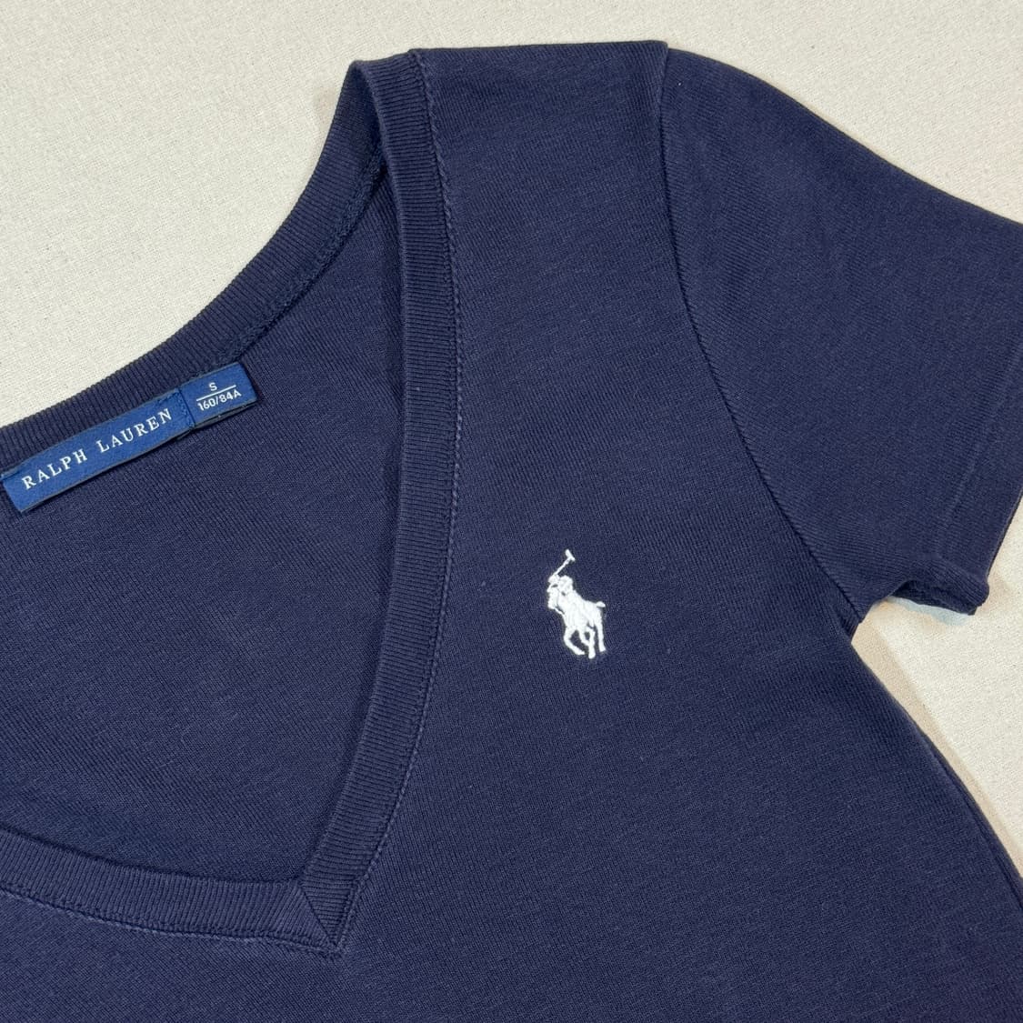 S) 폴로 랄프로렌 네이비 브이넥 반팔 티셔츠 상품이미지4