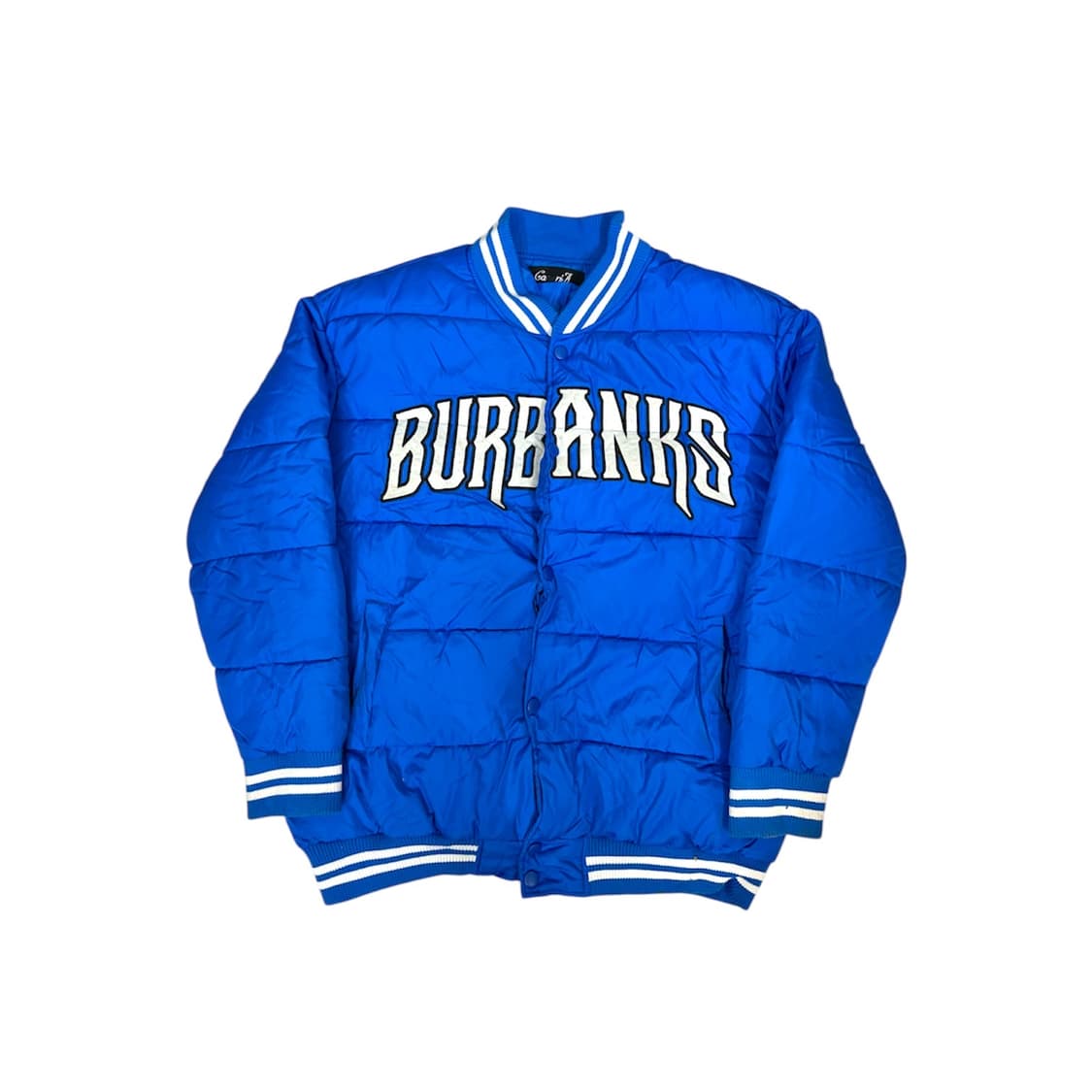 90s 일본 빈티지 블루 올드스쿨 자수 패딩 점퍼 L 상품이미지5