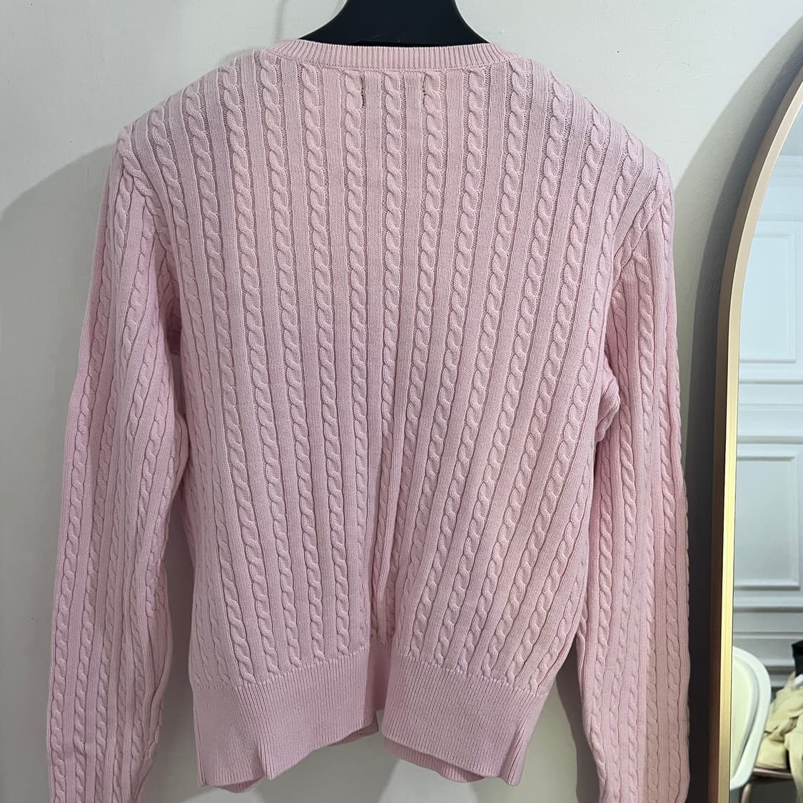 폴로 랄프로렌 핑크 케이블 니트 가디건 XL(정품/거의새상품) 상품이미지5