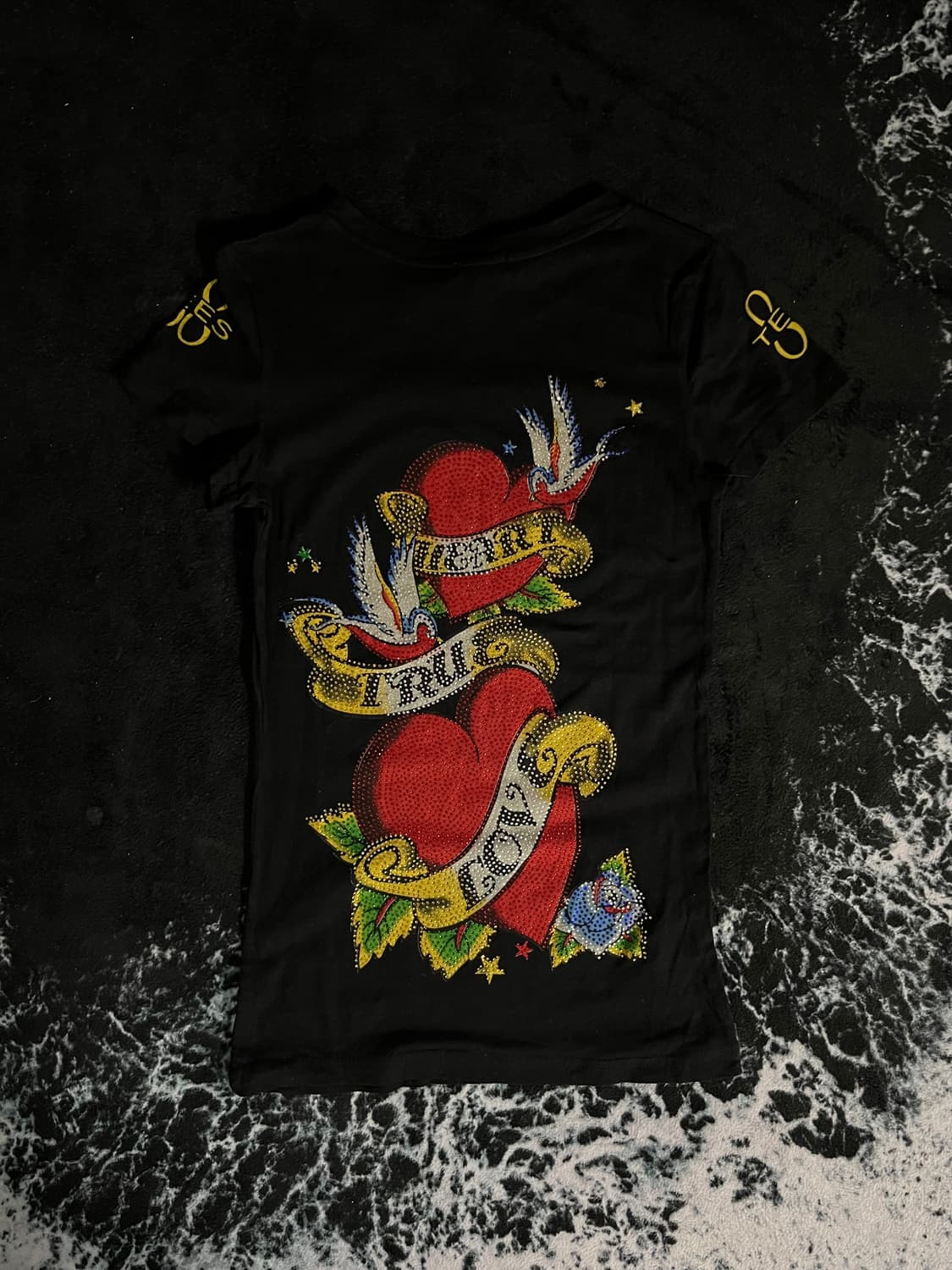 펑크프린팅 큐빅딱붙반팔 상품이미지3