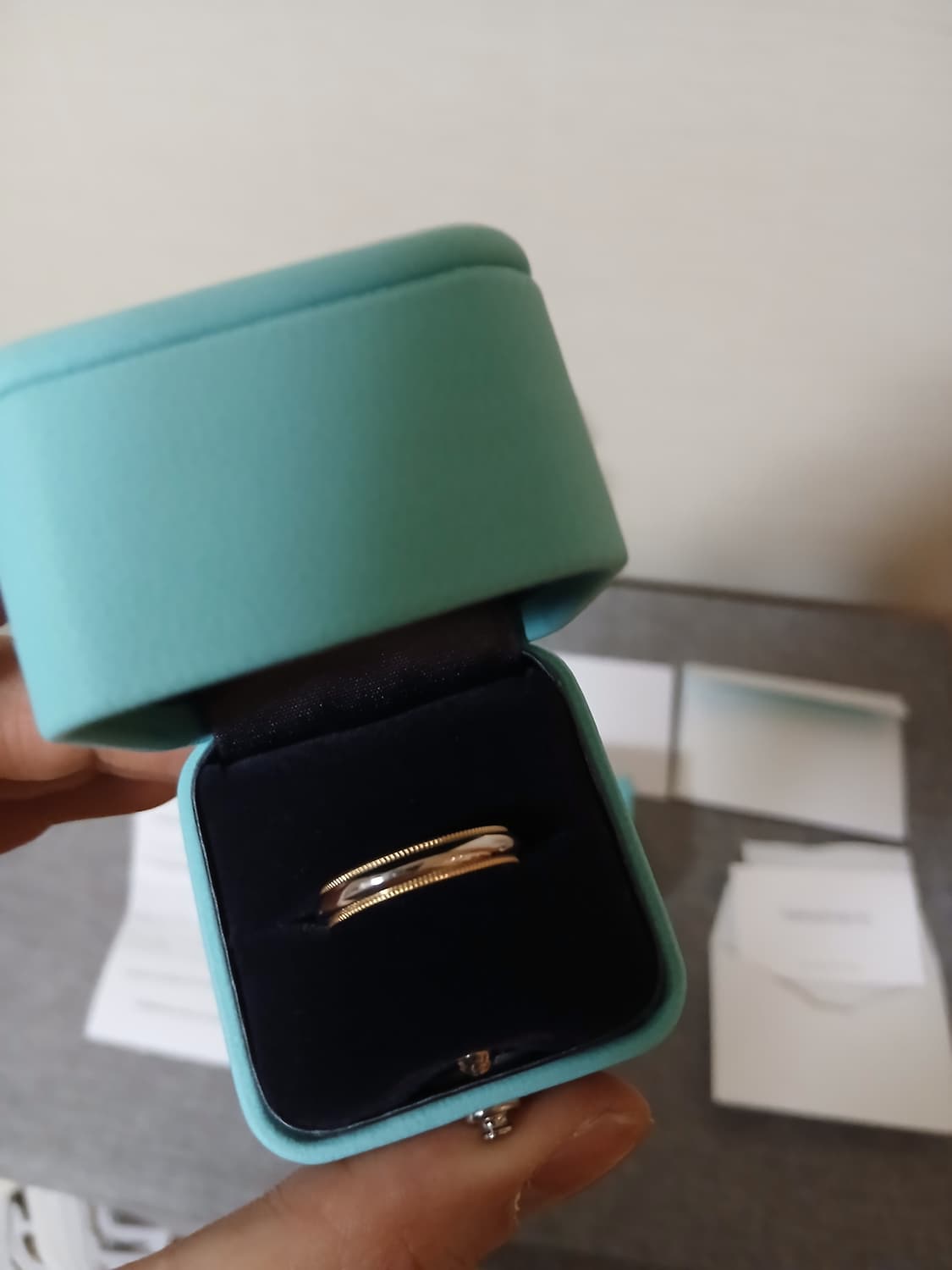 티파니 밀그레인 남자 옐로우골드 반지(새상품) 상품이미지1