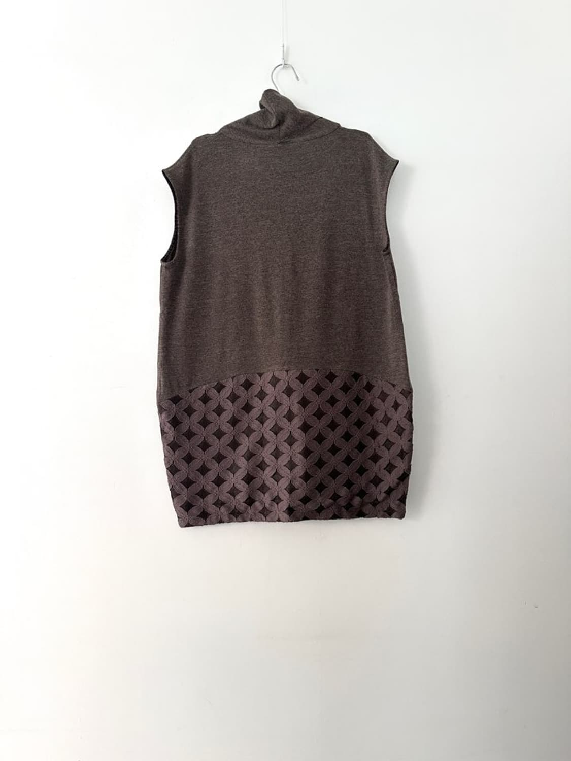 Ruin necklace pattern knit & ops / brown 상품이미지4