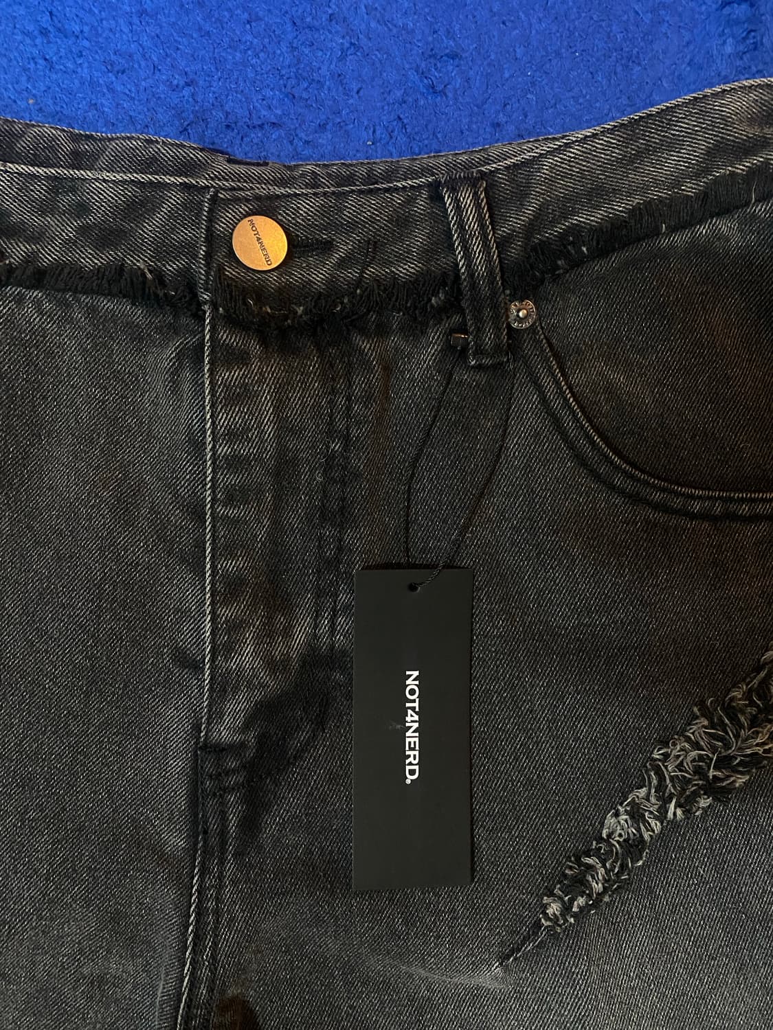 낫포너드 NOT4NERD 컷오프 커브드 데님 팬츠 M 상품이미지3