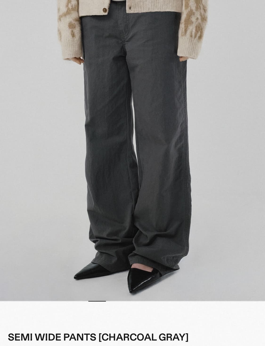 Suade semi wide pants charcoal gray 상품이미지3