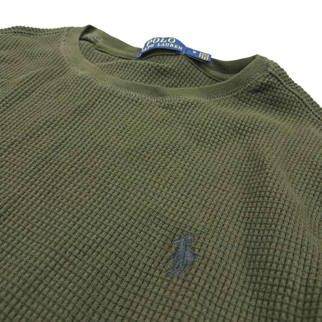 CN806 M 폴로 랄프로렌 올리브그린 와플 니트 긴팔 티셔츠 상품이미지5