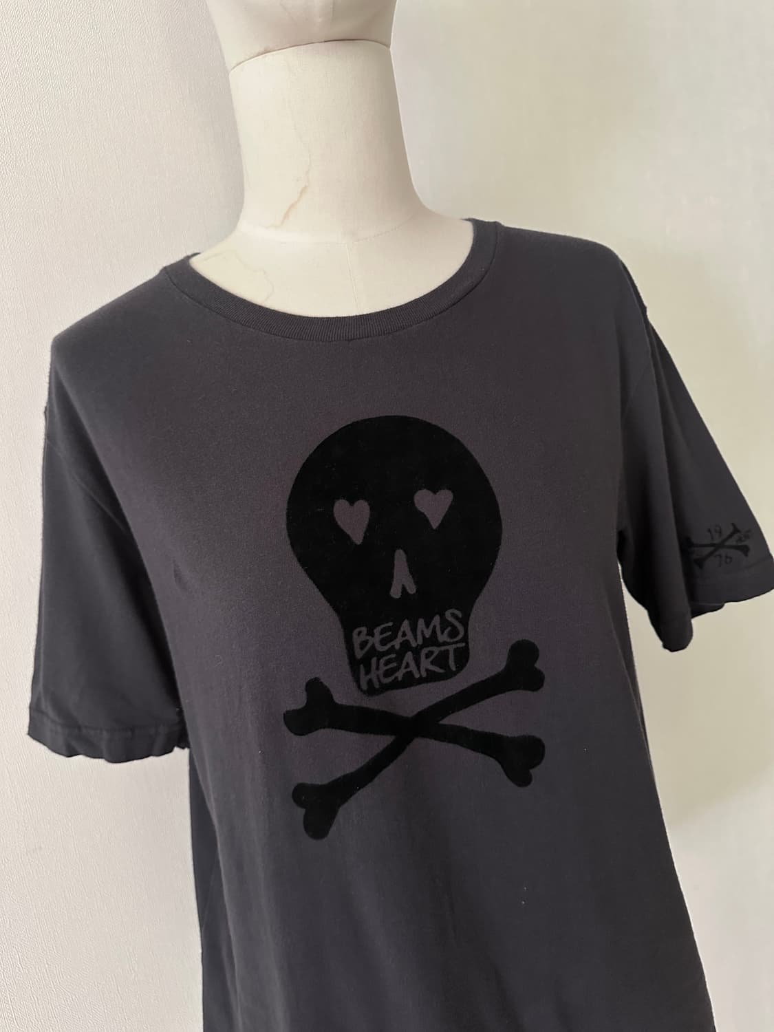 Beams heart navy grey cotton top 상품이미지2