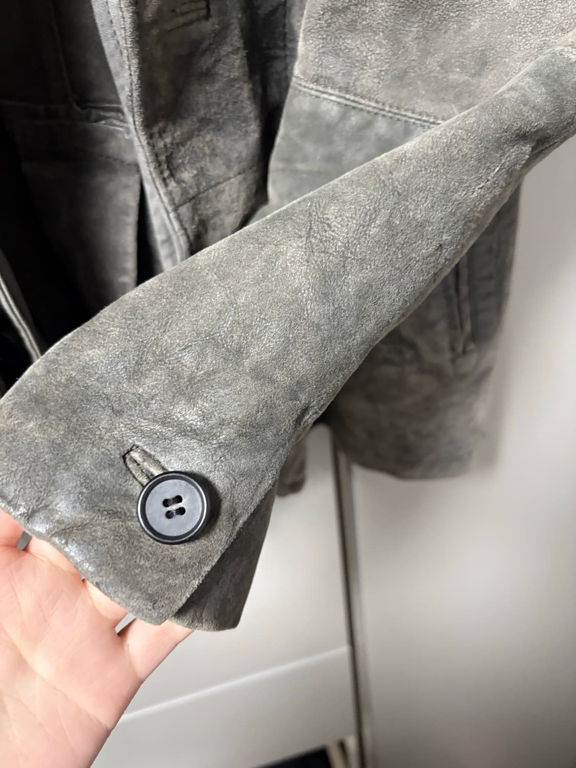 올세인츠 빈티지 워싱 레더 블레이저 자켓 카키 s 상품이미지9