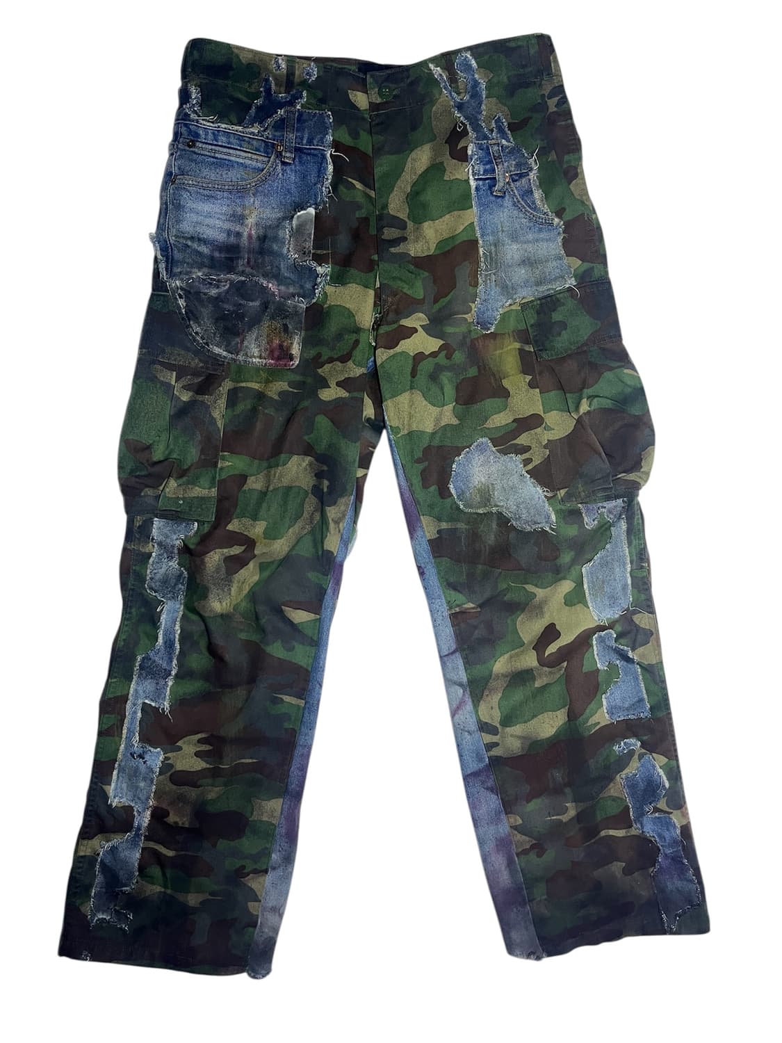 [OS] 빈티지 아카이브 유스 사이드 데님 카모플라쥬 팬츠 상품이미지1