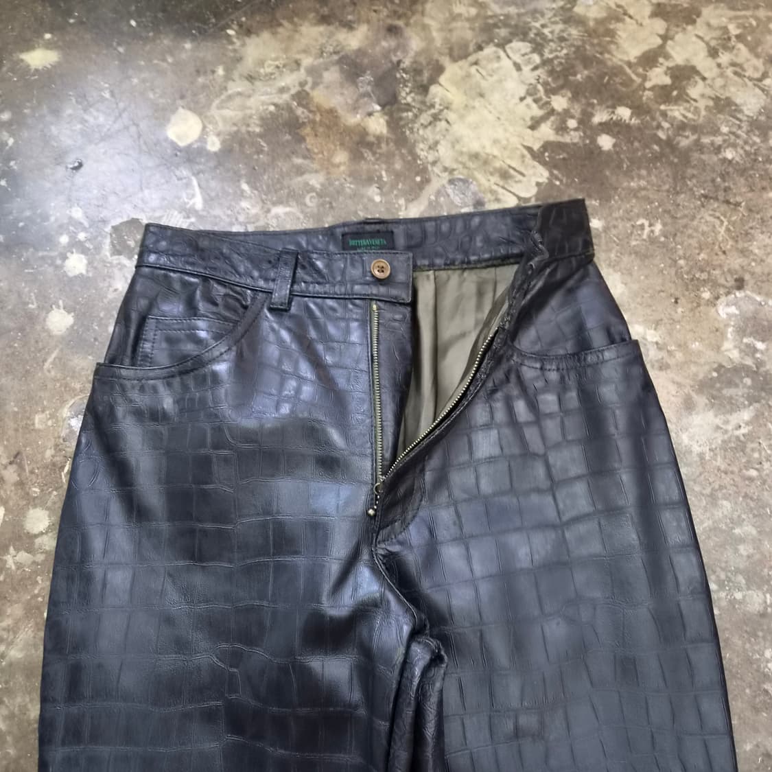 S) 빈티지 보테가베네타 리얼레더 팬츠 가죽바지 메이드 인 이태리 상품이미지3