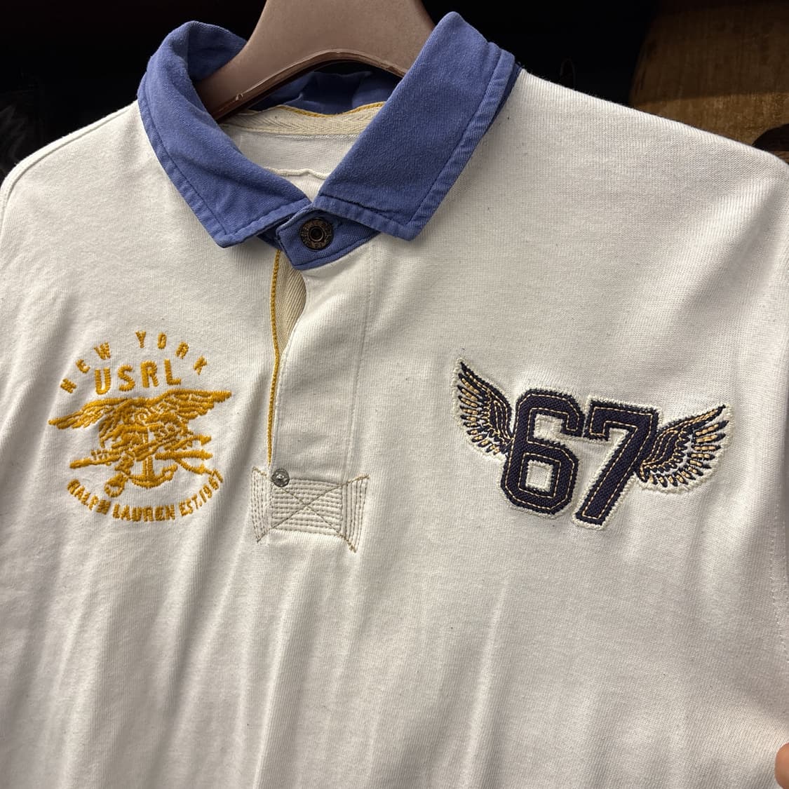 00s 폴로진스 아카이브 USRL 엠브로이드 럭비셔츠 N926 상품이미지5