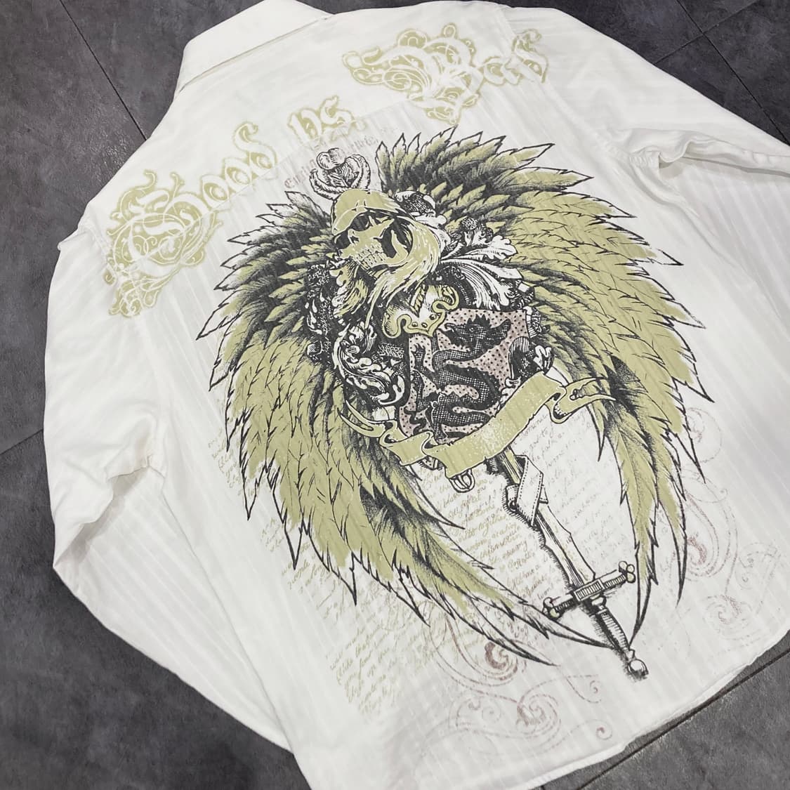 [IM] vtg 린넨 웨스턴 프린팅 셔츠 화이트 상품이미지8