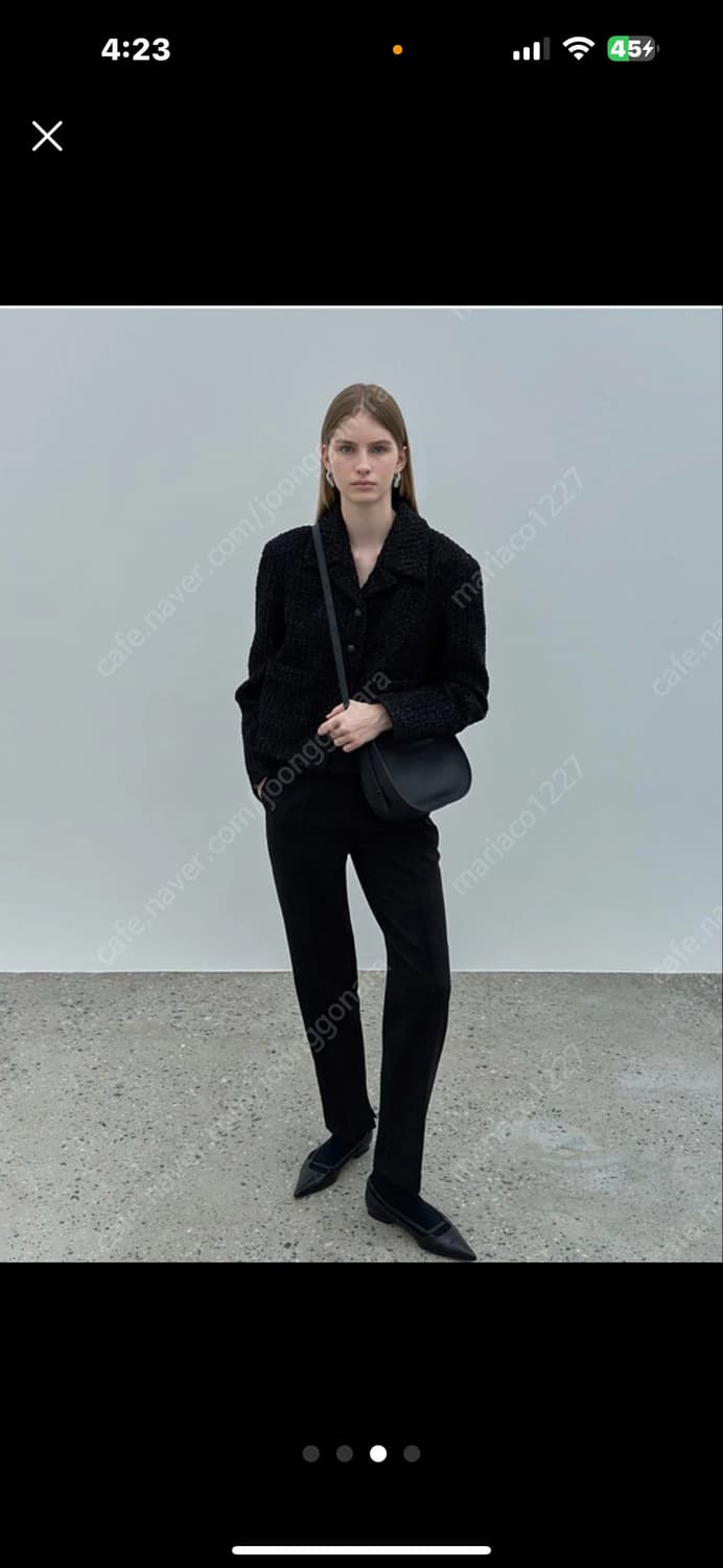 미착용 새상품)오르orr 컬리 트위드 자켓 블랙 S 상품이미지3