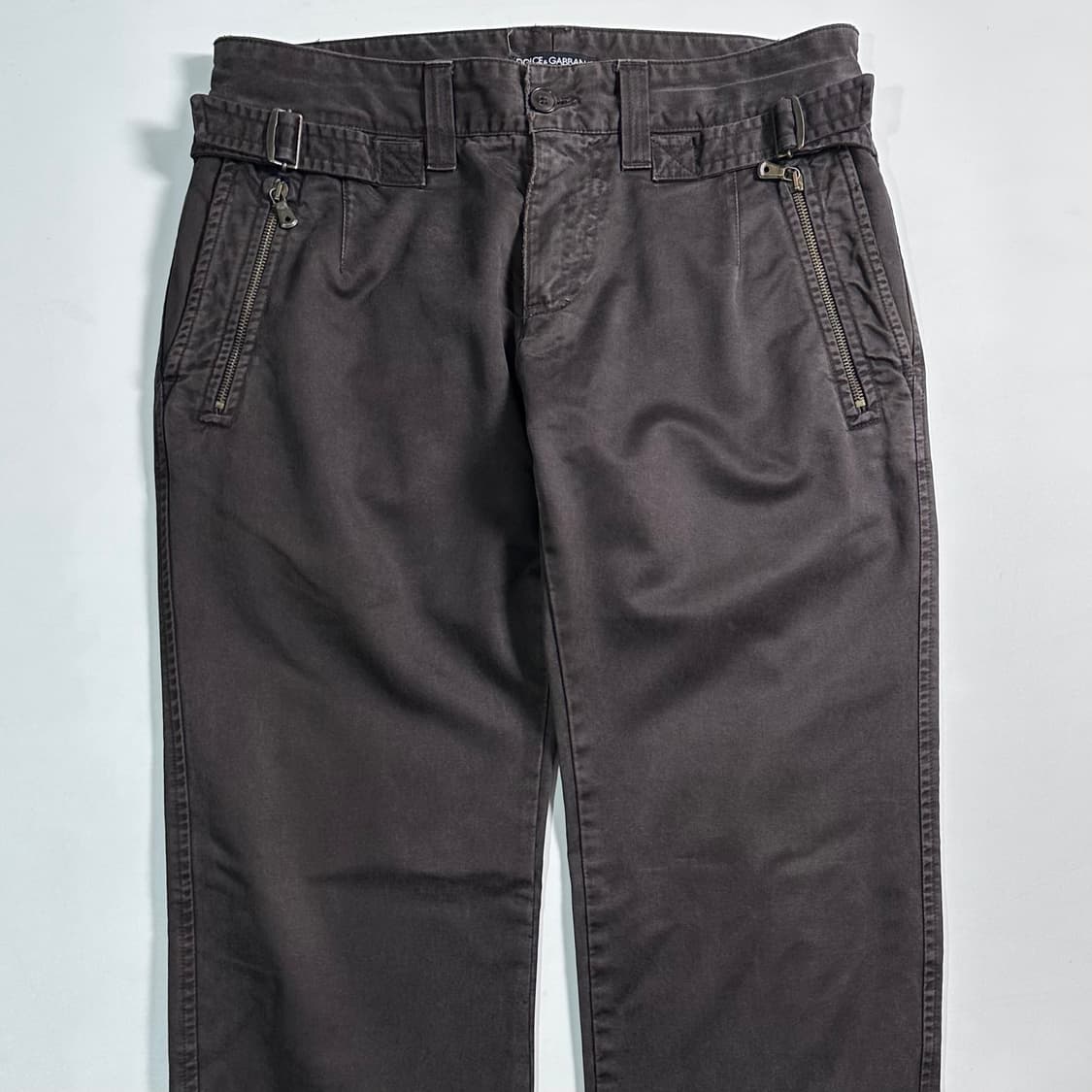 돌체 앤 가바나 다크브라운 디테일 코튼 팬츠  상품이미지1