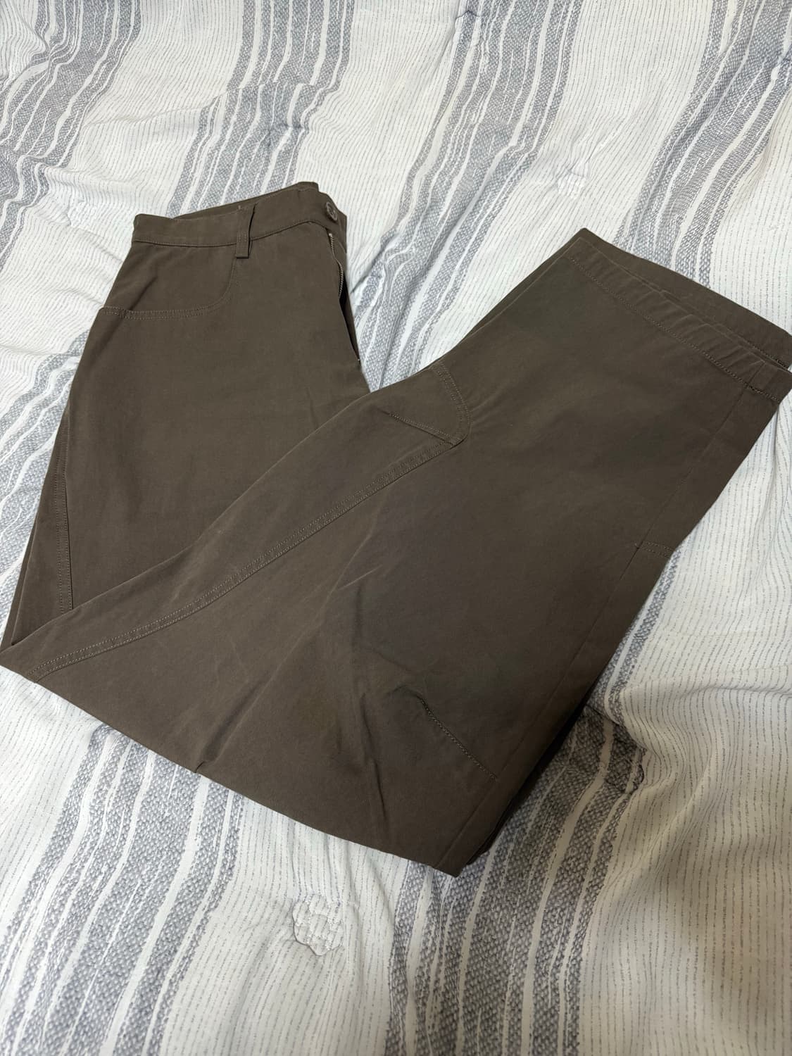 (0) 노운 커브드 치노 팬츠 카키 브라운 상품이미지3