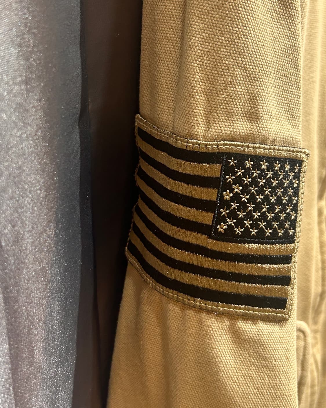 S 뉴에라 N.E.C.C. 성조기 패치 샌드베이지 코튼 블루종 상품이미지6