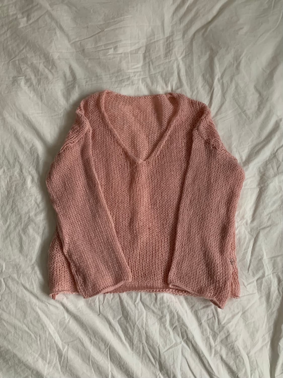핑크 브이넥 니트 상품이미지1