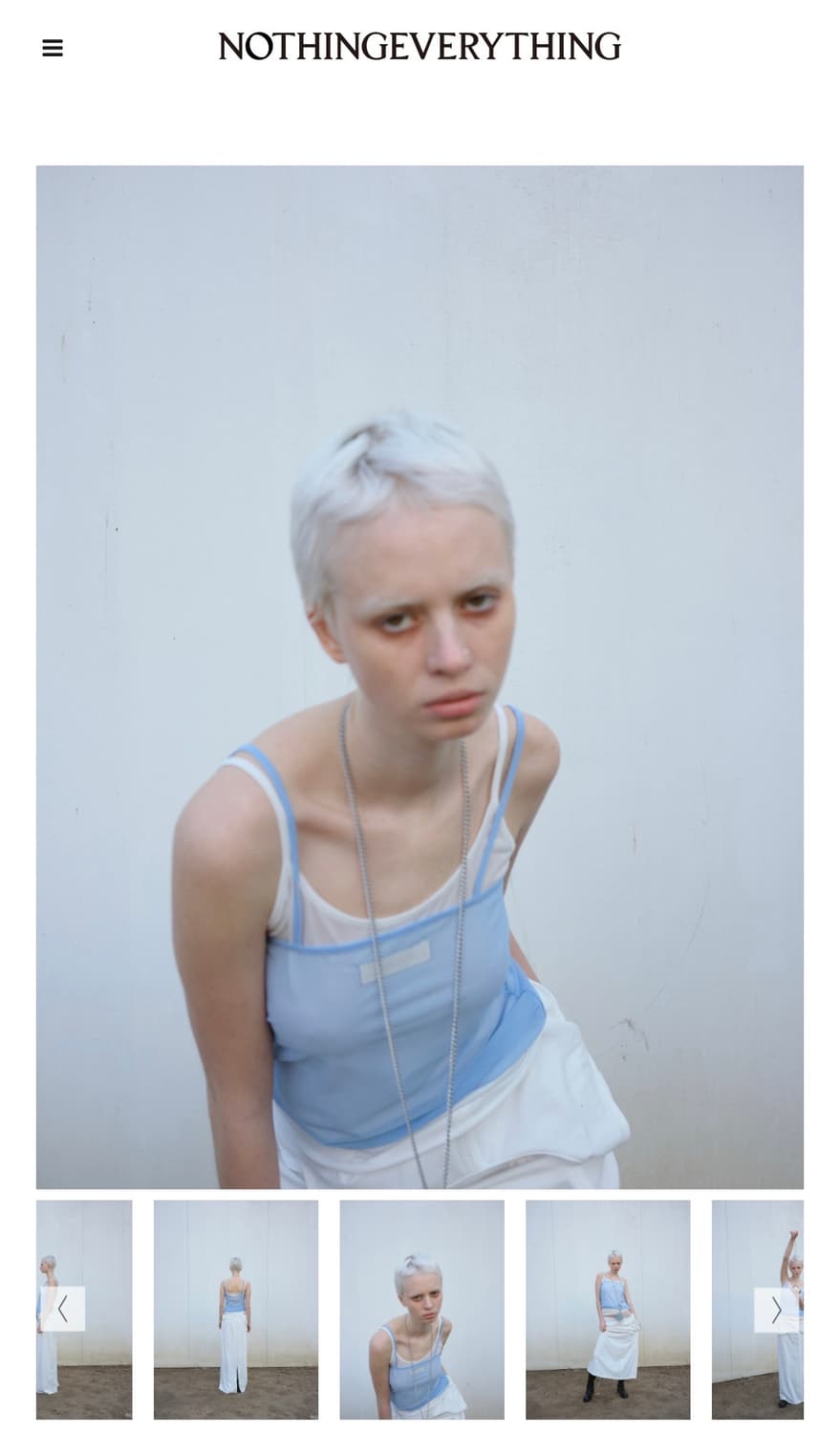 낫띵에브리띵 매쉬 슬리브리스 탑 아이스블루 상품이미지4