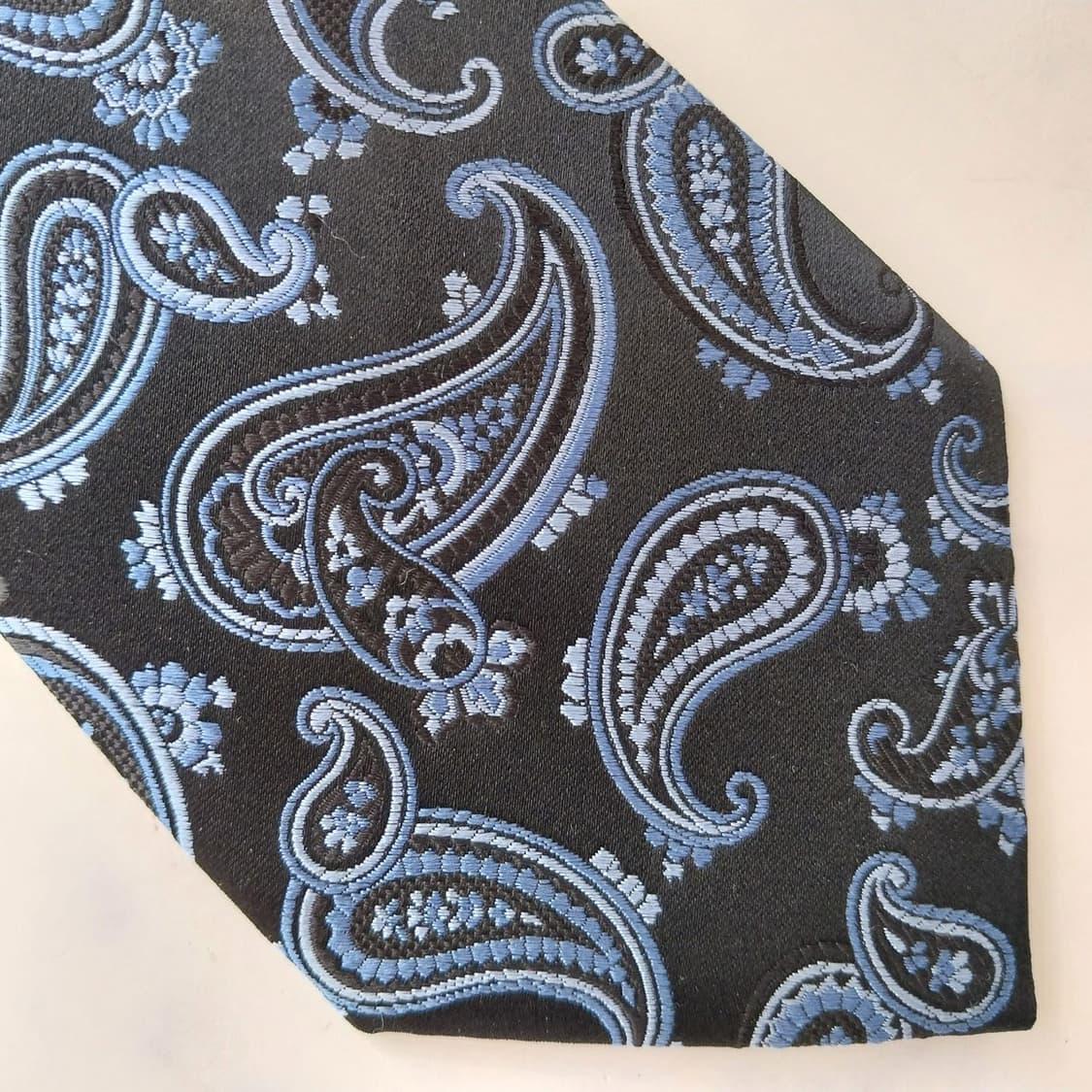 마이클코어스 실크 블랙 페이즐리 넥타이 9cm A+등급 K2360 상품이미지6