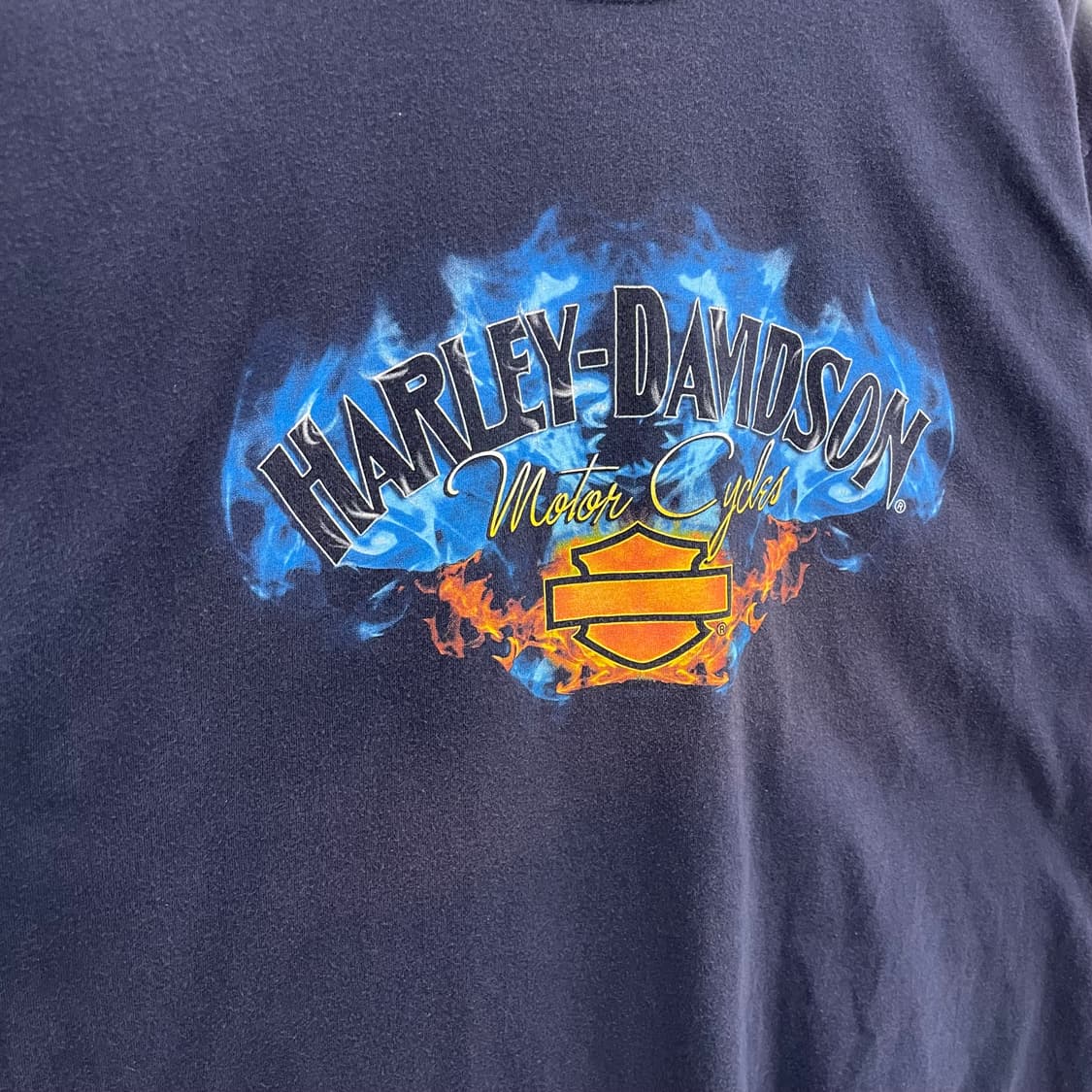 할리데이비슨 00s 플레임 불꽃 이글 그래픽 페이딩 빈티지 반팔 티셔츠 상품이미지4