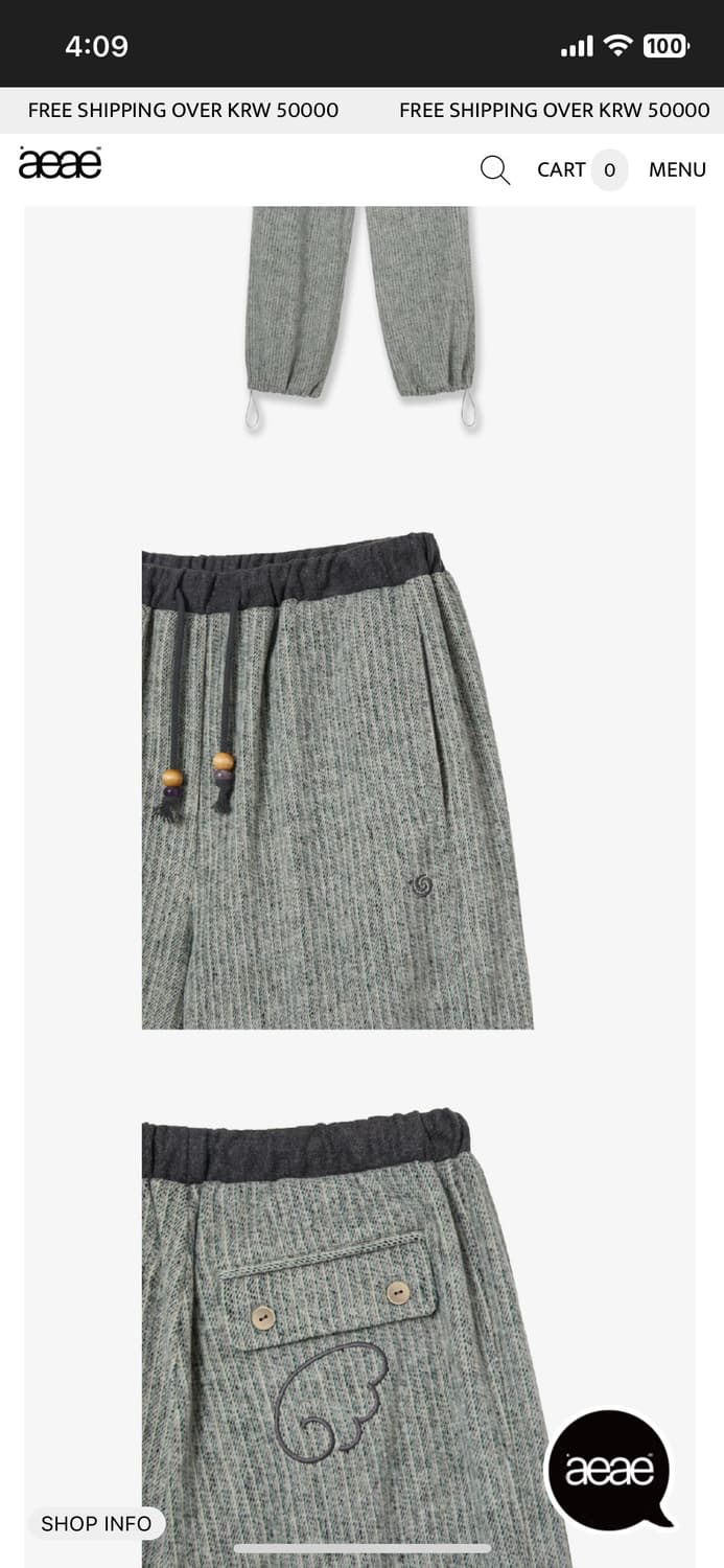 Aeae 엔젤바지 그레이 상품이미지2