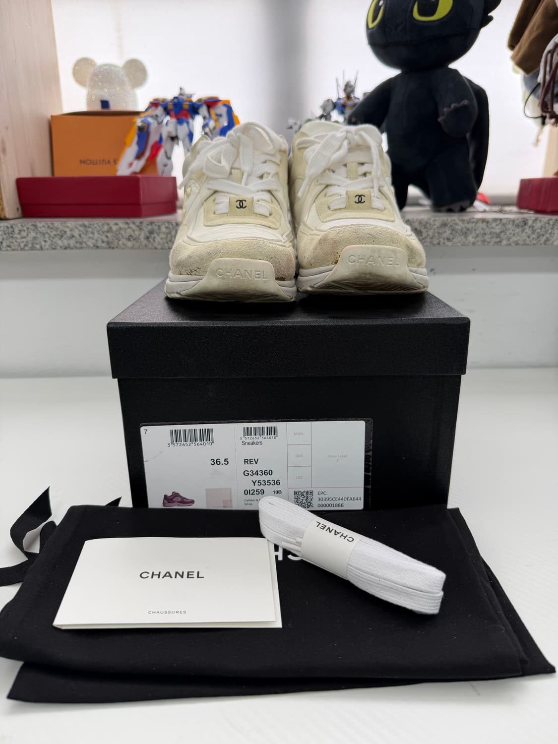 정품) 샤넬 CC로고 크루즈 테니스 스니커즈 36.5  상품이미지1