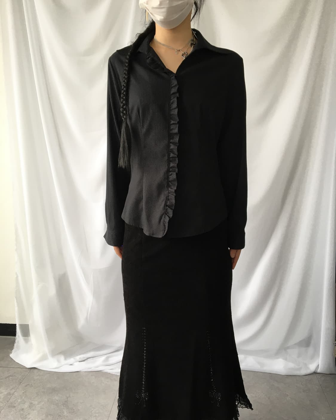 Frill line point shirt 상품이미지4