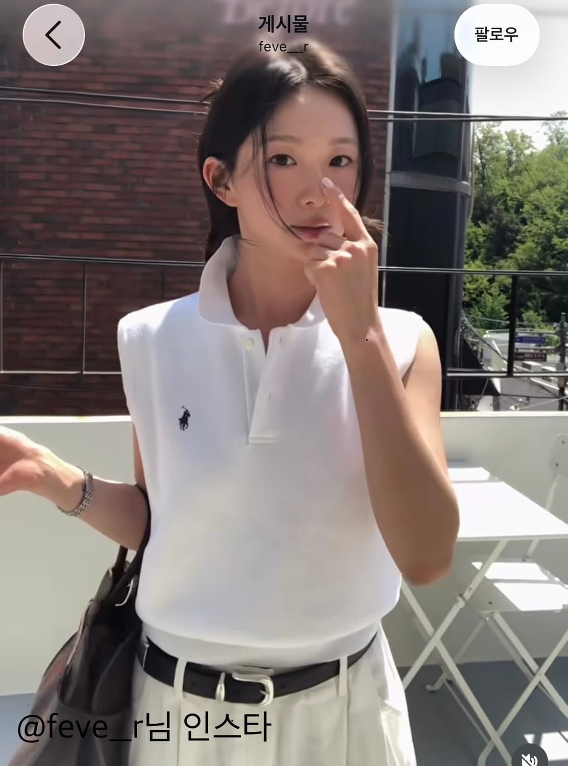 폴로 랄프 로렌 코튼 크롭 슬리브리스 폴로 스웨터 상품이미지5