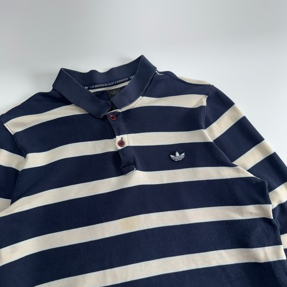 Adidas 아디다스 스몰 파이어로고 네이비 스트라이프 카라티 상품이미지4