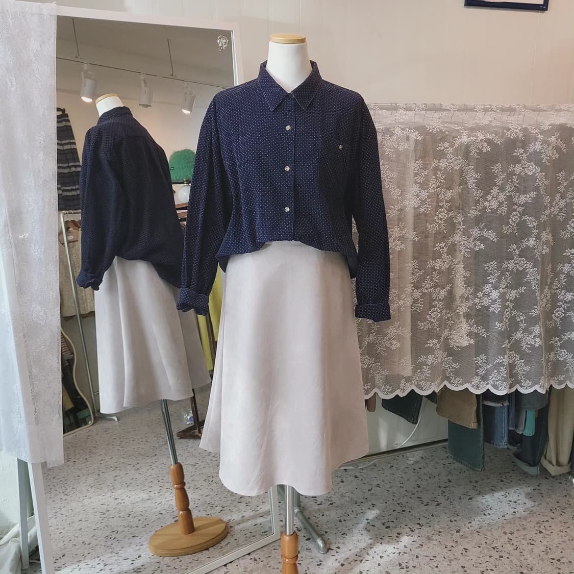 Moonlit field 도트 코듀로이 셔츠 상품이미지7