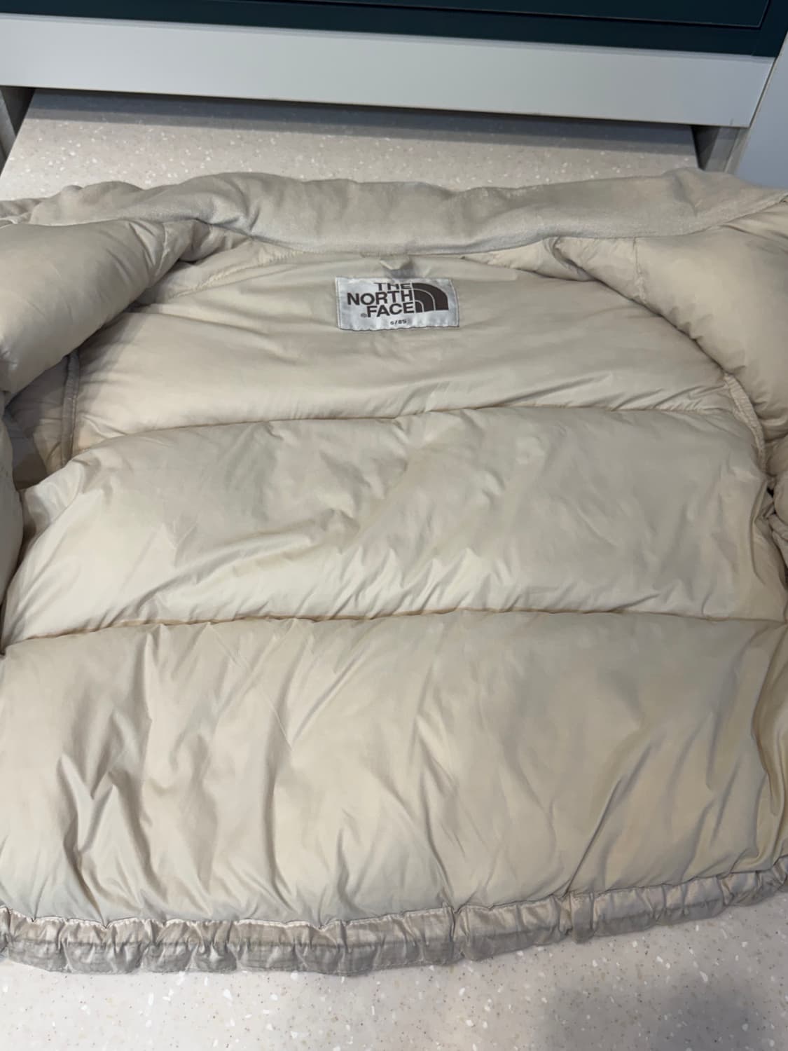 (S) 노스페이스 화이트라벨 눕시 숏패딩 크림 베이지 상품이미지5