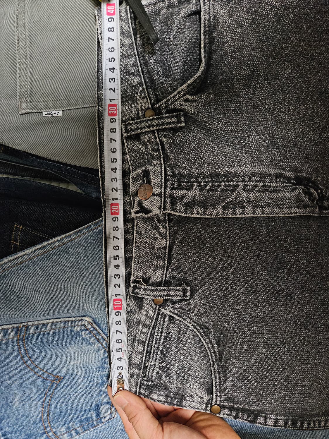 Usa wrangler 카우보이컷 32x34 돌청 블랙진 상품이미지4