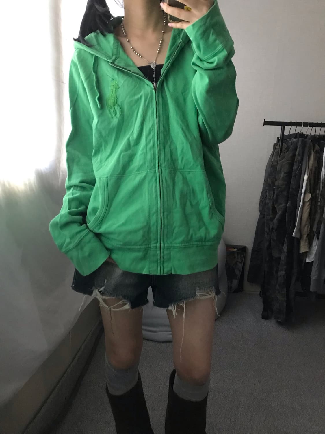 폴로 그린 빅포니 후드집업 상품이미지2