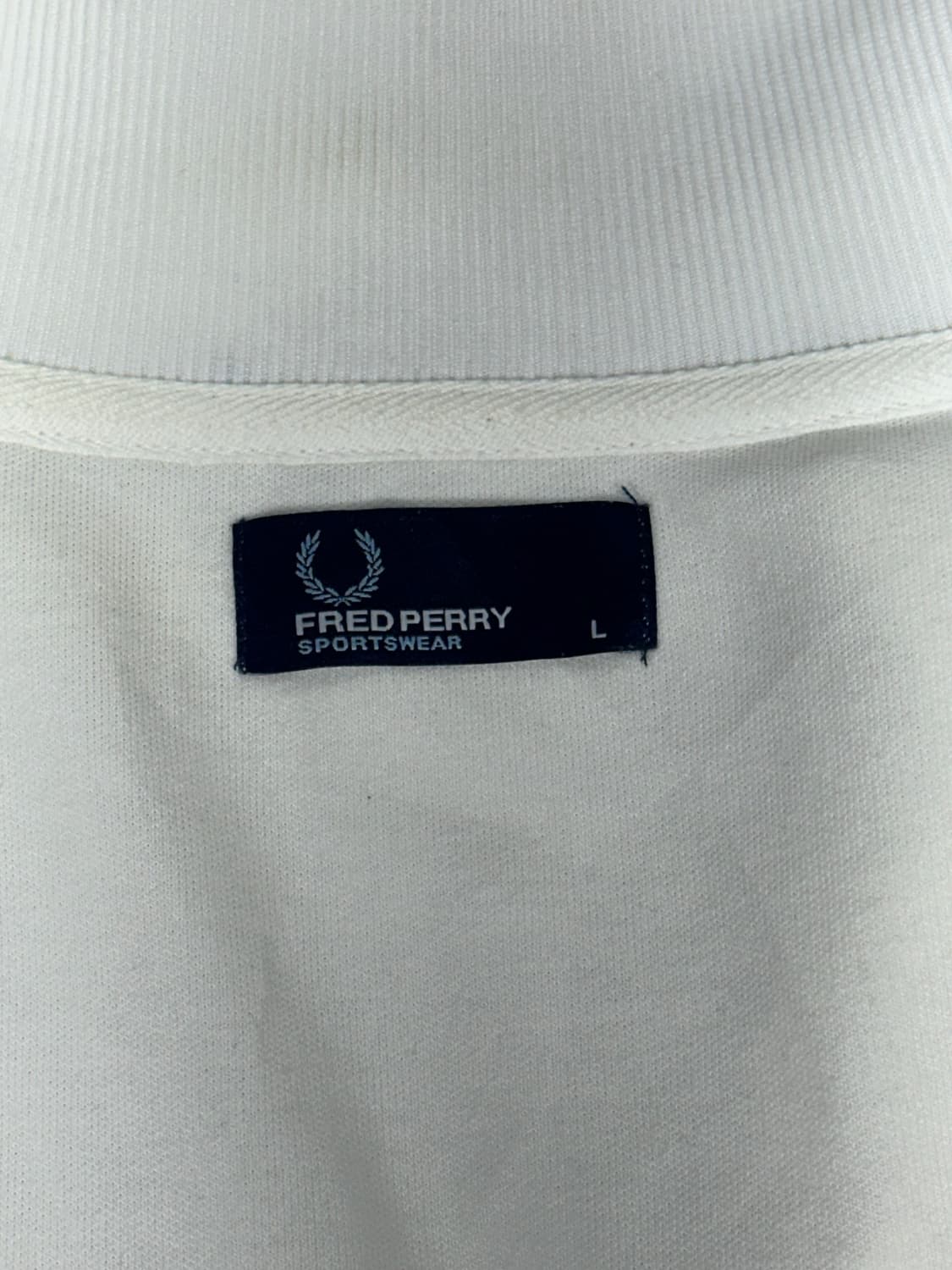 프레드페리 화이트 오버핏 올드스쿨 트랙탑 져지 L 상품이미지7