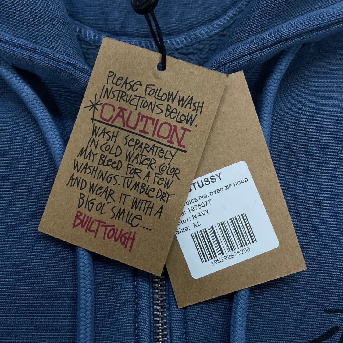 스투시 Stussy 다이스 피그먼트 다이드 후드집업 네이비 상품이미지6