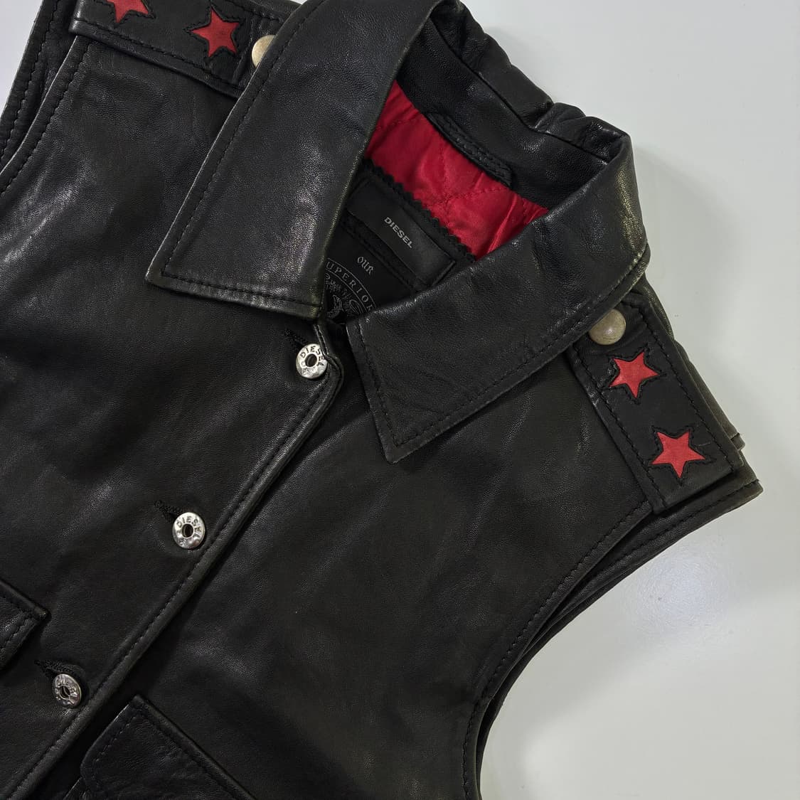 Diesel  디젤 스타 램스킨 레더 베스트   상품이미지6