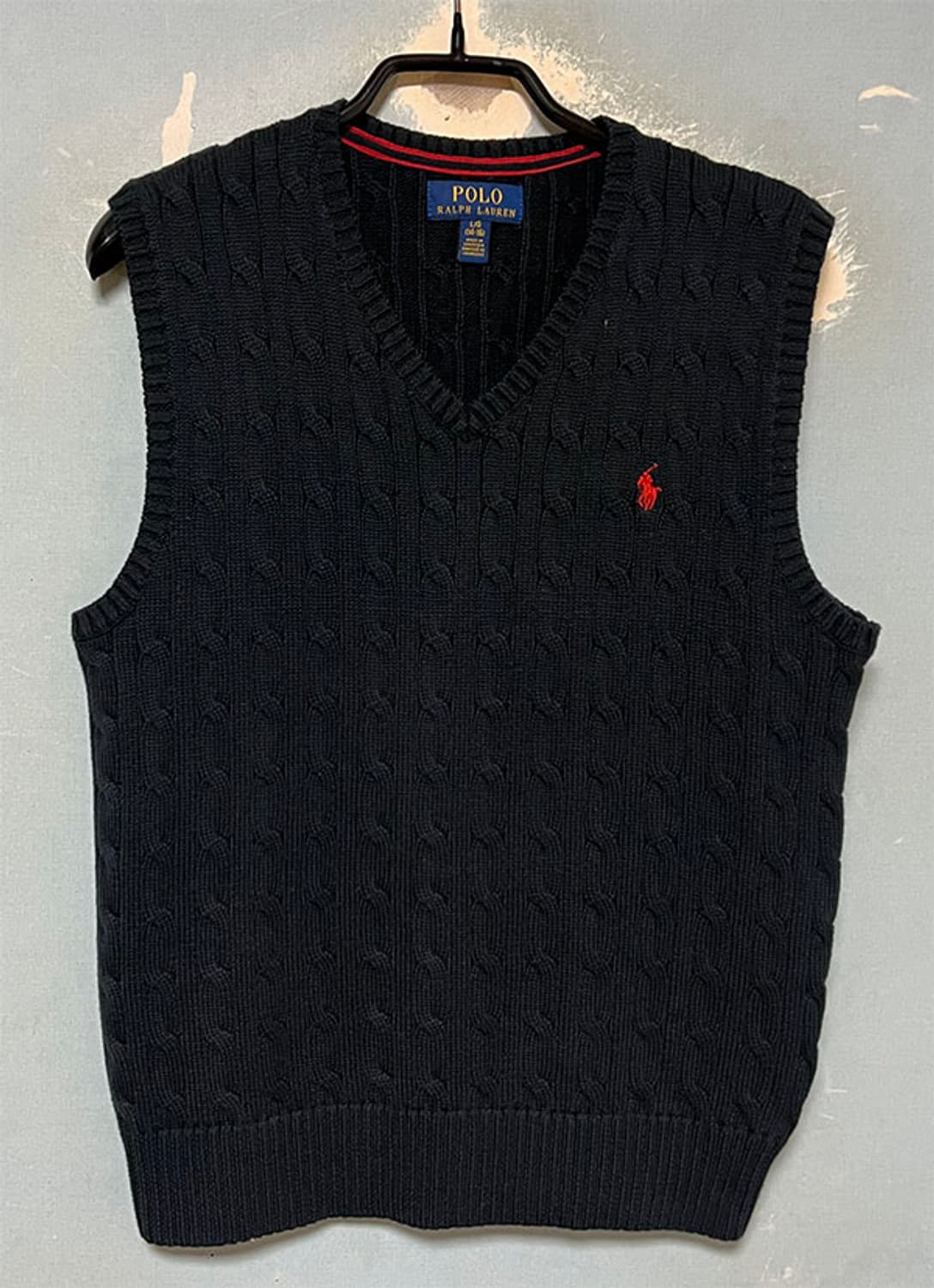 POLO 여자 케이블니트조끼 추동 S 90 55 보이즈L 상품이미지1