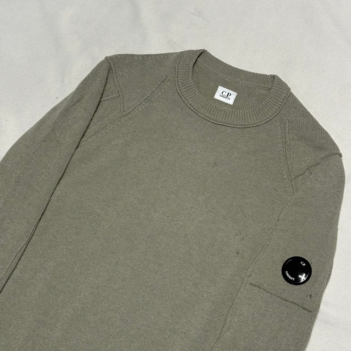 100 C.P. 컴퍼니 화이트 멜란지 울 크루넥 니트 상품이미지1