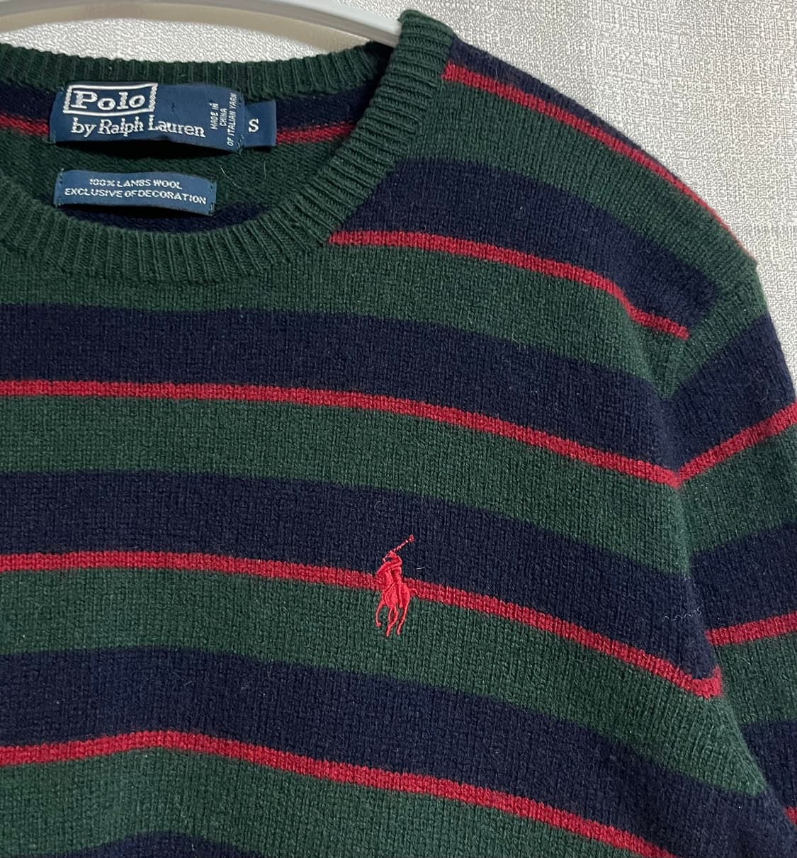 폴로 랄프로렌 단가라 스트라이프 울니트 스웨터 S  상품이미지3