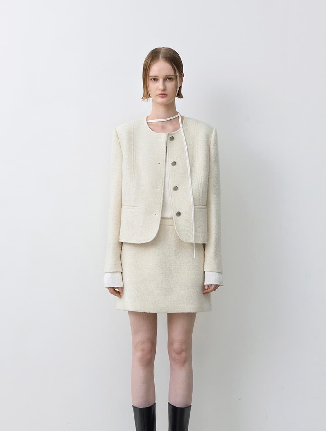Atelier Nain SPRING BOUCLE SET-UP JACKET 상품이미지1