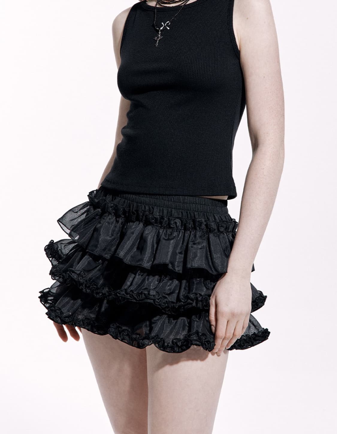 러프넥 튜튜 스커트 블랙 TUTU PANTS SKIRT BLACK 상품이미지2