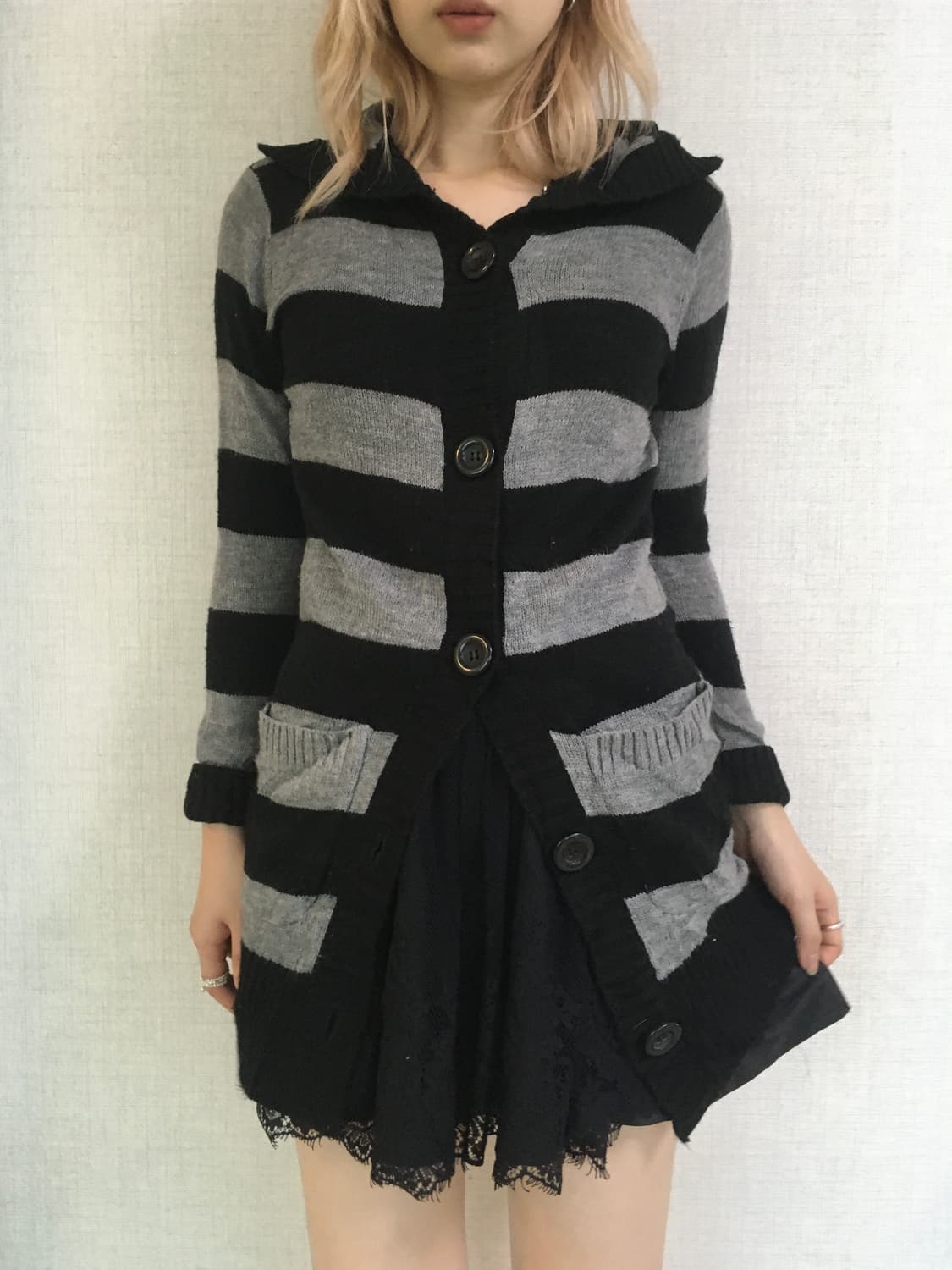 jpn vintage stripe hood long cardigan 상품이미지8