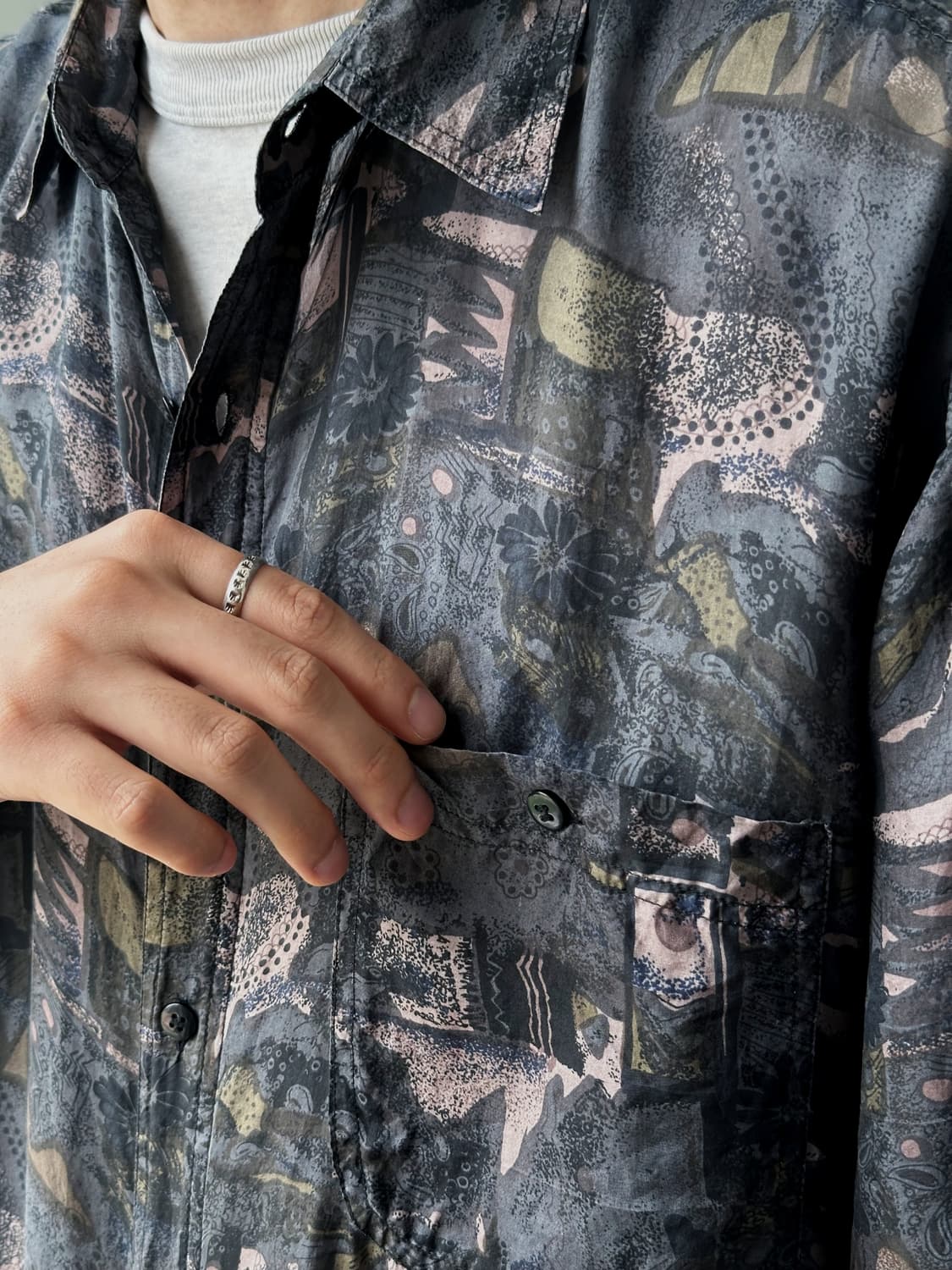 100% silk design patterned blouse shirt 상품이미지9