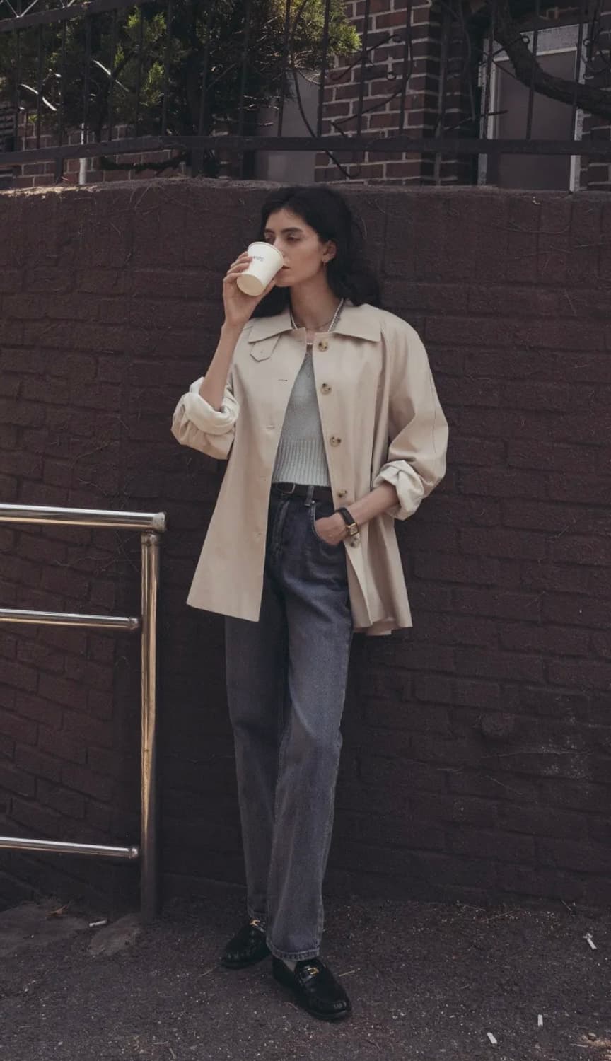 틸아이다이 하프 트렌치코트 라이트베이지 상품이미지3