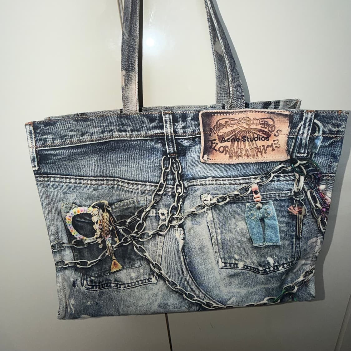 Acne studios 아크네 스튜디오 트롱프뢰유 데님 토트백 상품이미지2