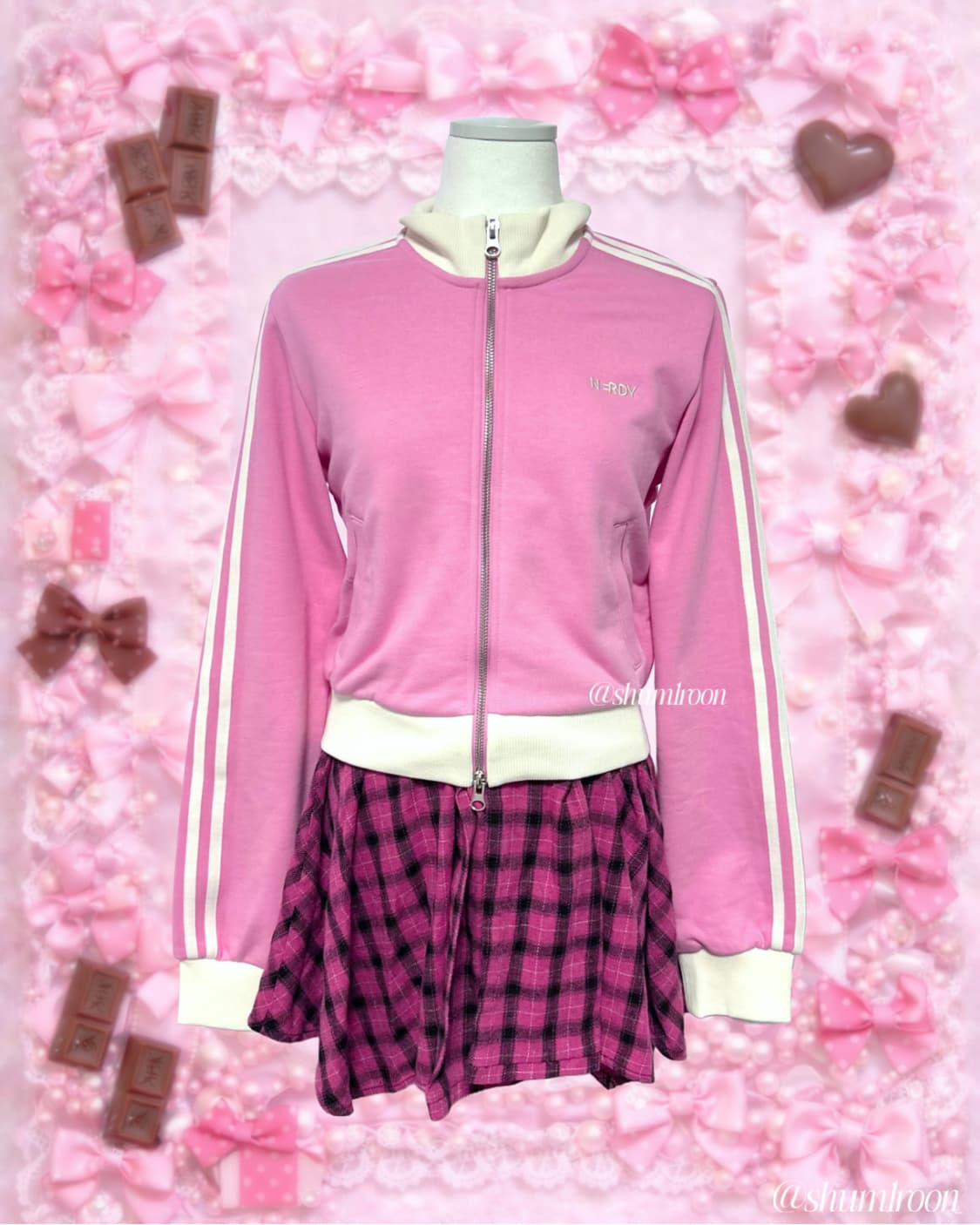 널디 진딸기핑크 져지 집업 상품이미지1