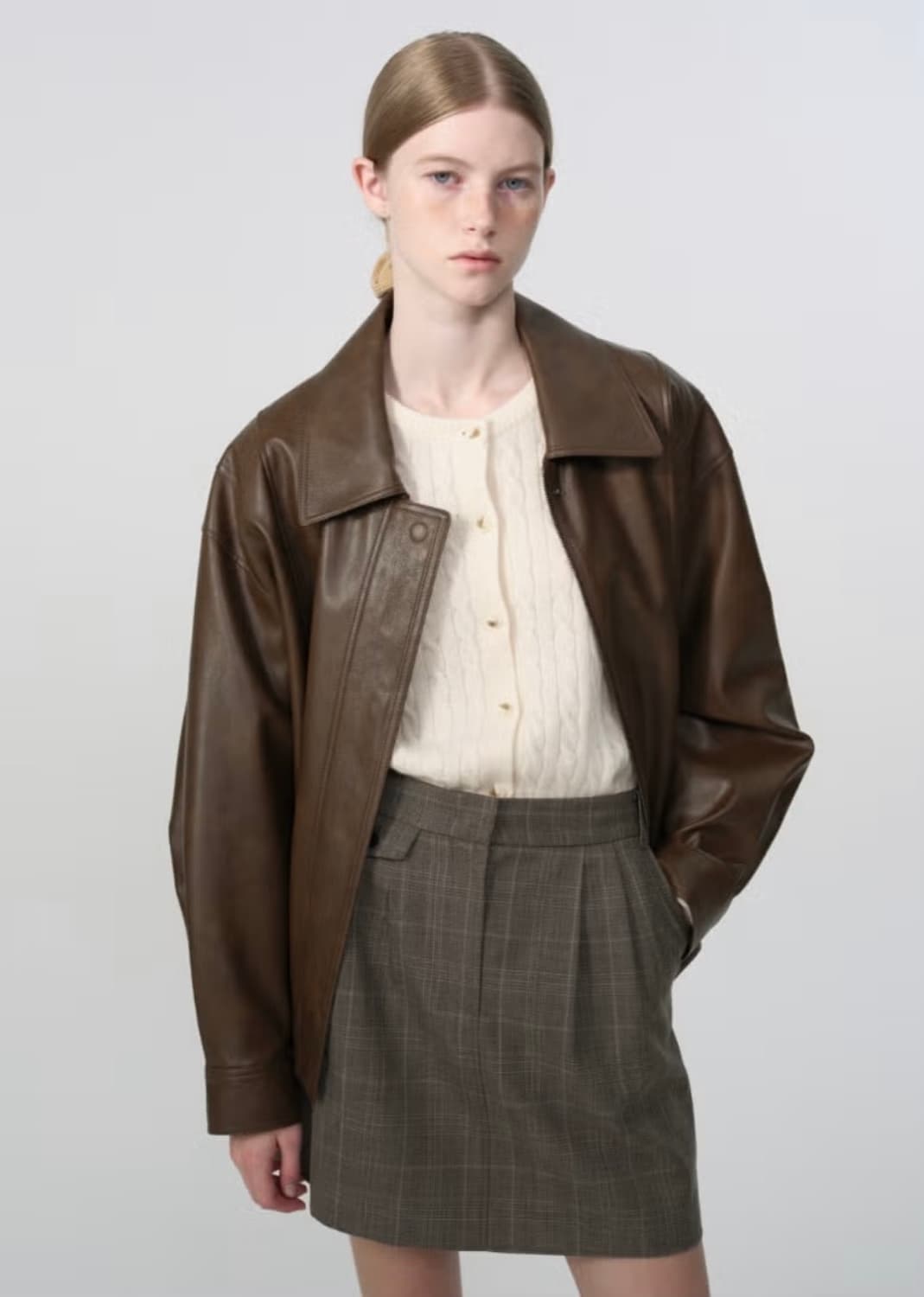 depound 레더 자켓 브라운 상품이미지3