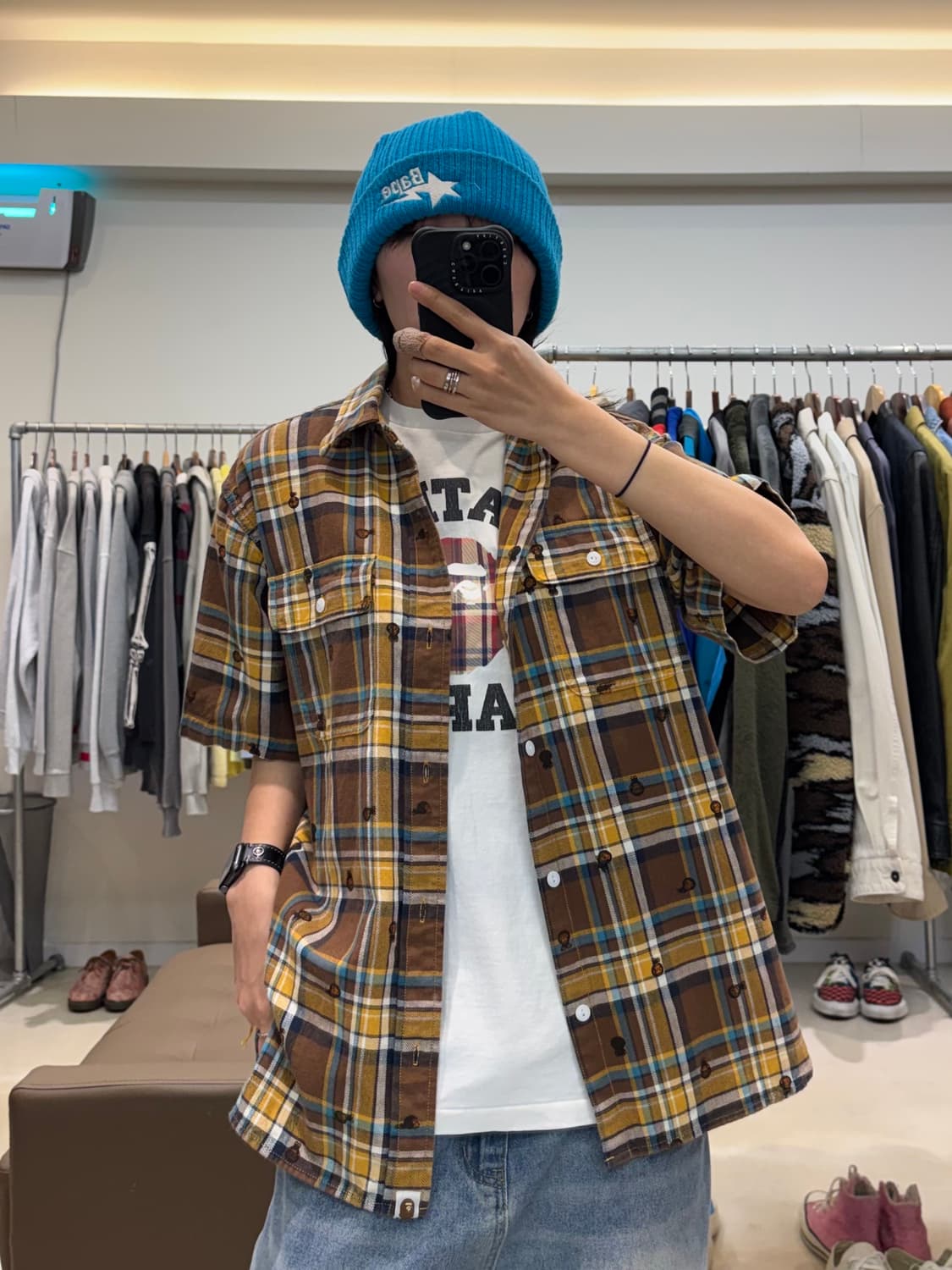 베이프 마일로 반팔 체크셔츠 상품이미지5