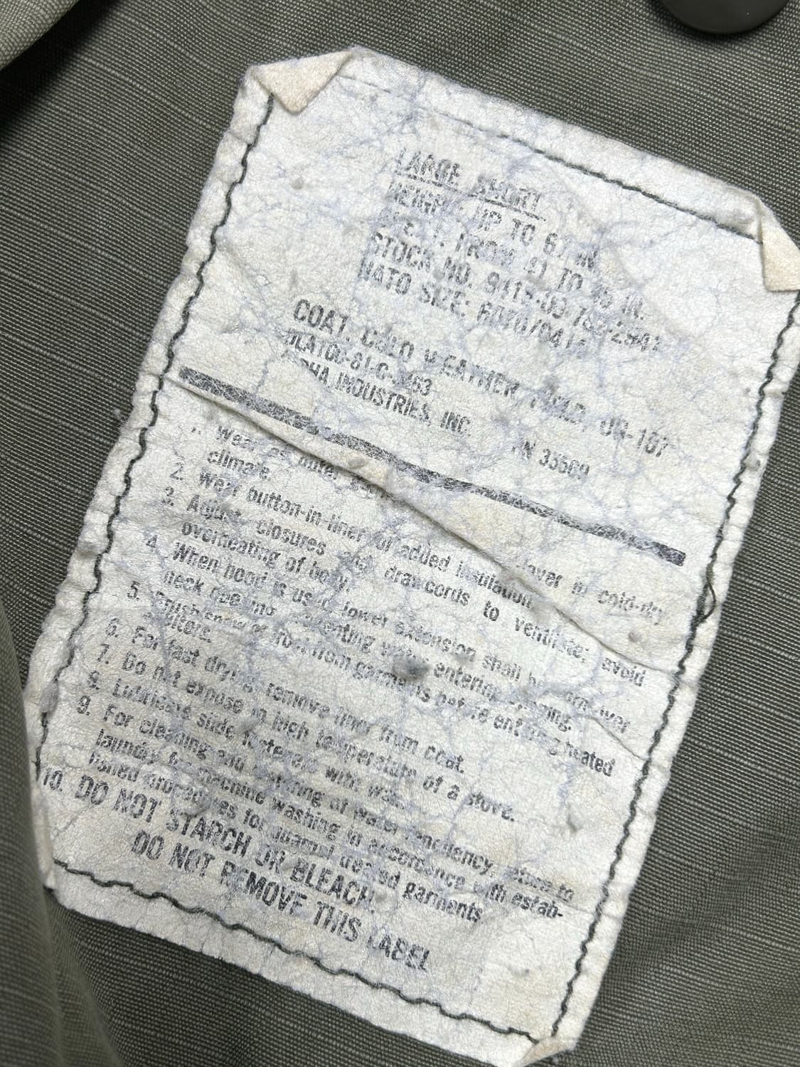 80s 미군 오리지날 M-65 필드 자켓(L-S) 상품이미지6