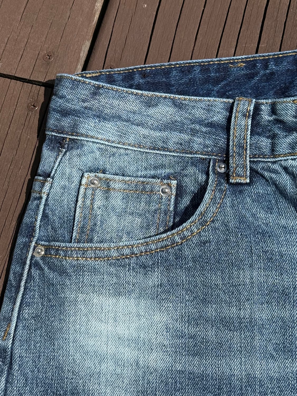 S2p 백포켓 자수 빈티지 워싱 데님 상품이미지3