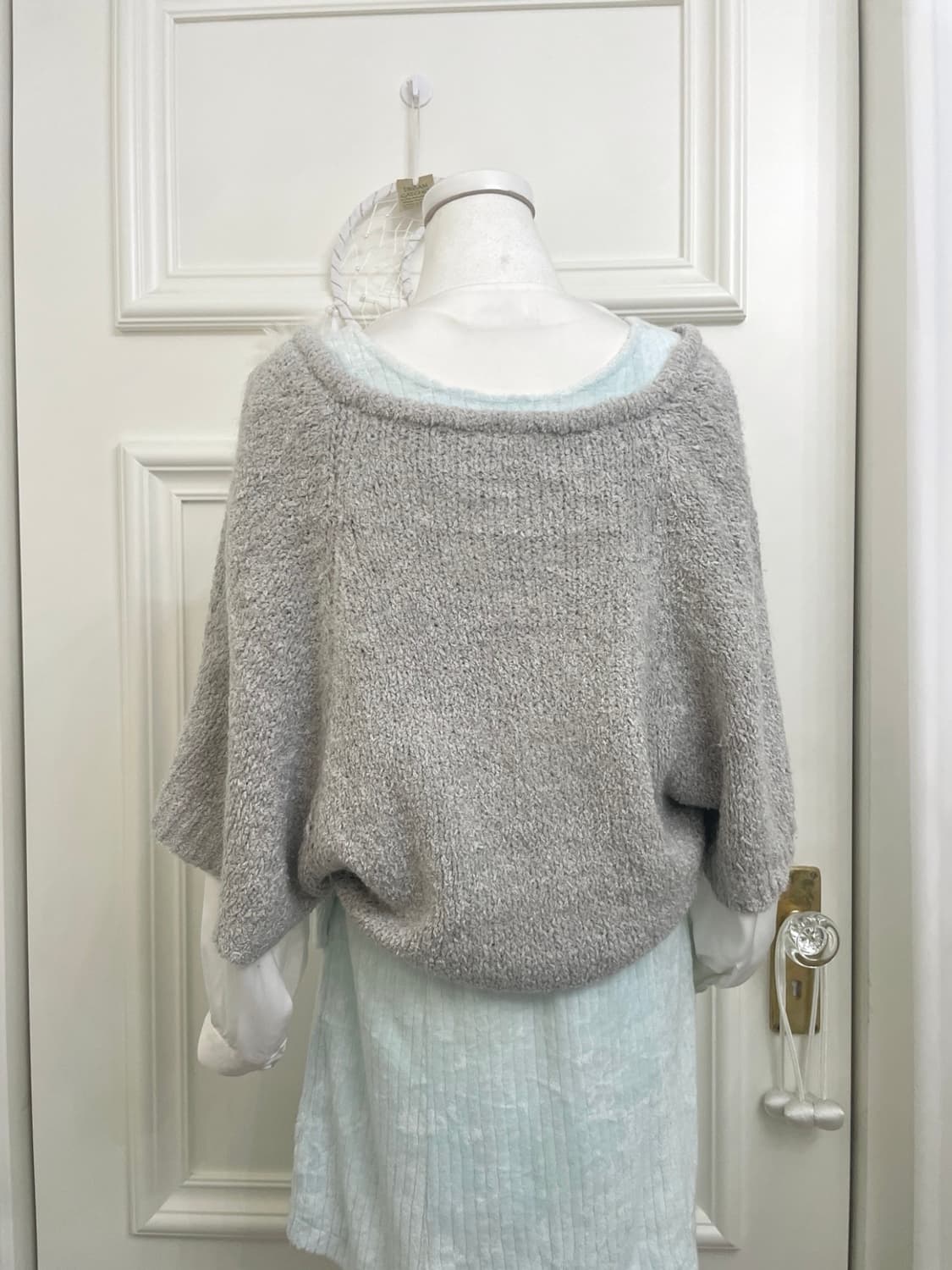 sheergray boucle one-button cape cardiga 상품이미지5